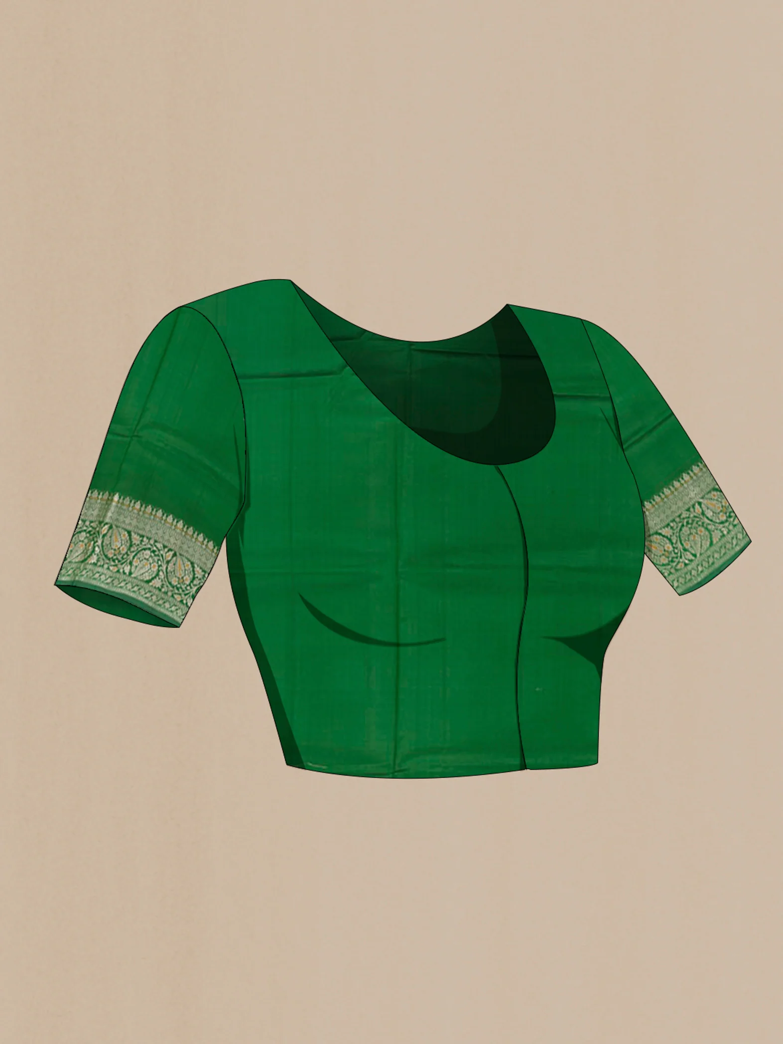 Green Banarasi Raw Silk Saree - Image 2
