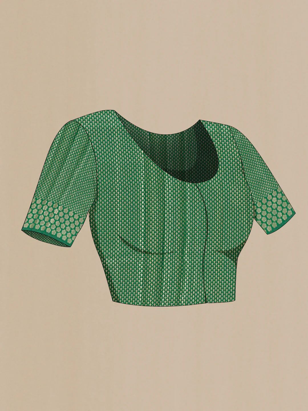 Green Tussar Silk Saree - Image 2