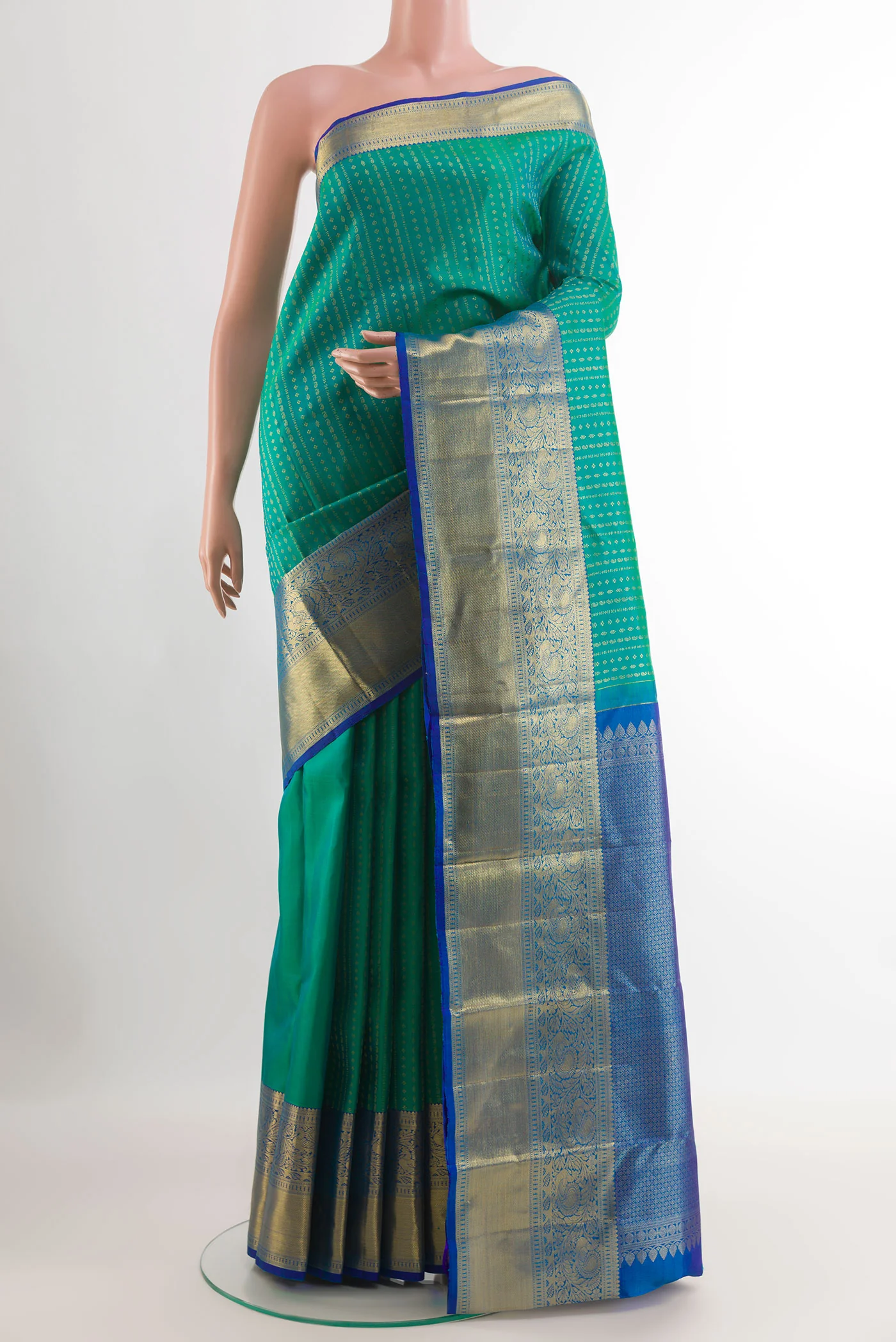 Green Tussar Silk Saree
