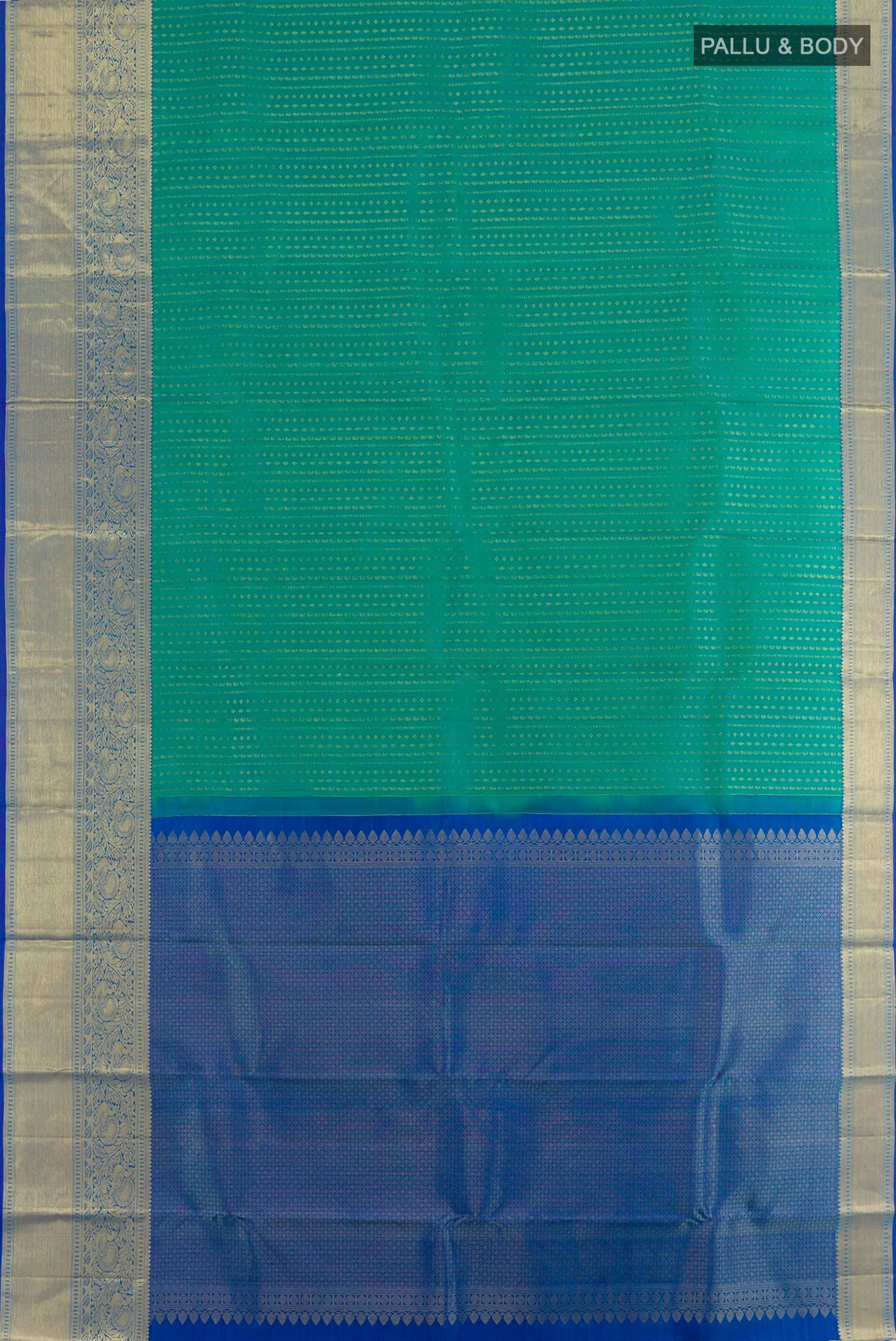 Green Tussar Silk Saree - Image 3