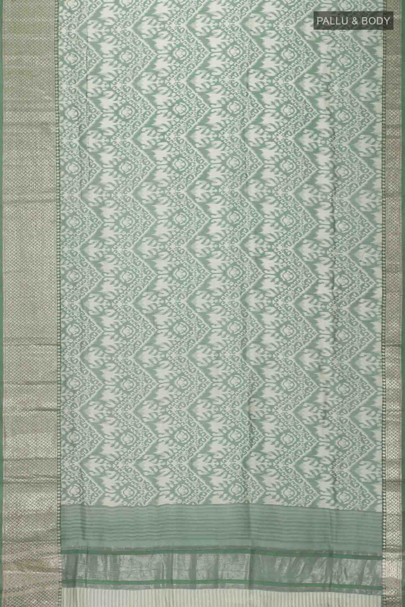 Green Tussar Silk Saree - Image 5