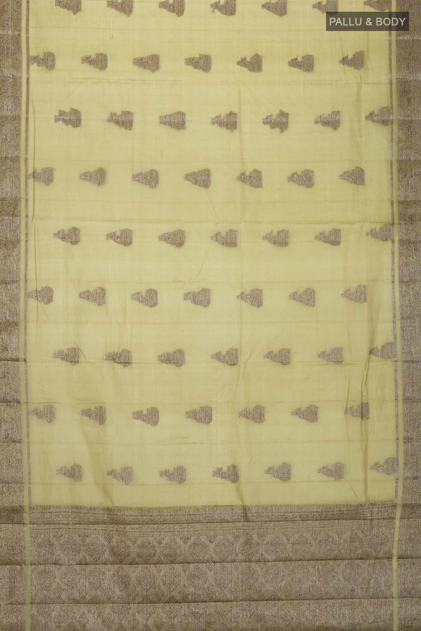 Green Tussar Silk Saree - Image 5