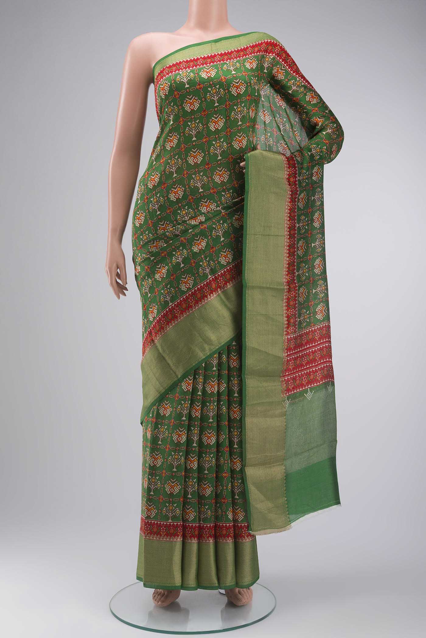 Green Tussar Silk Saree