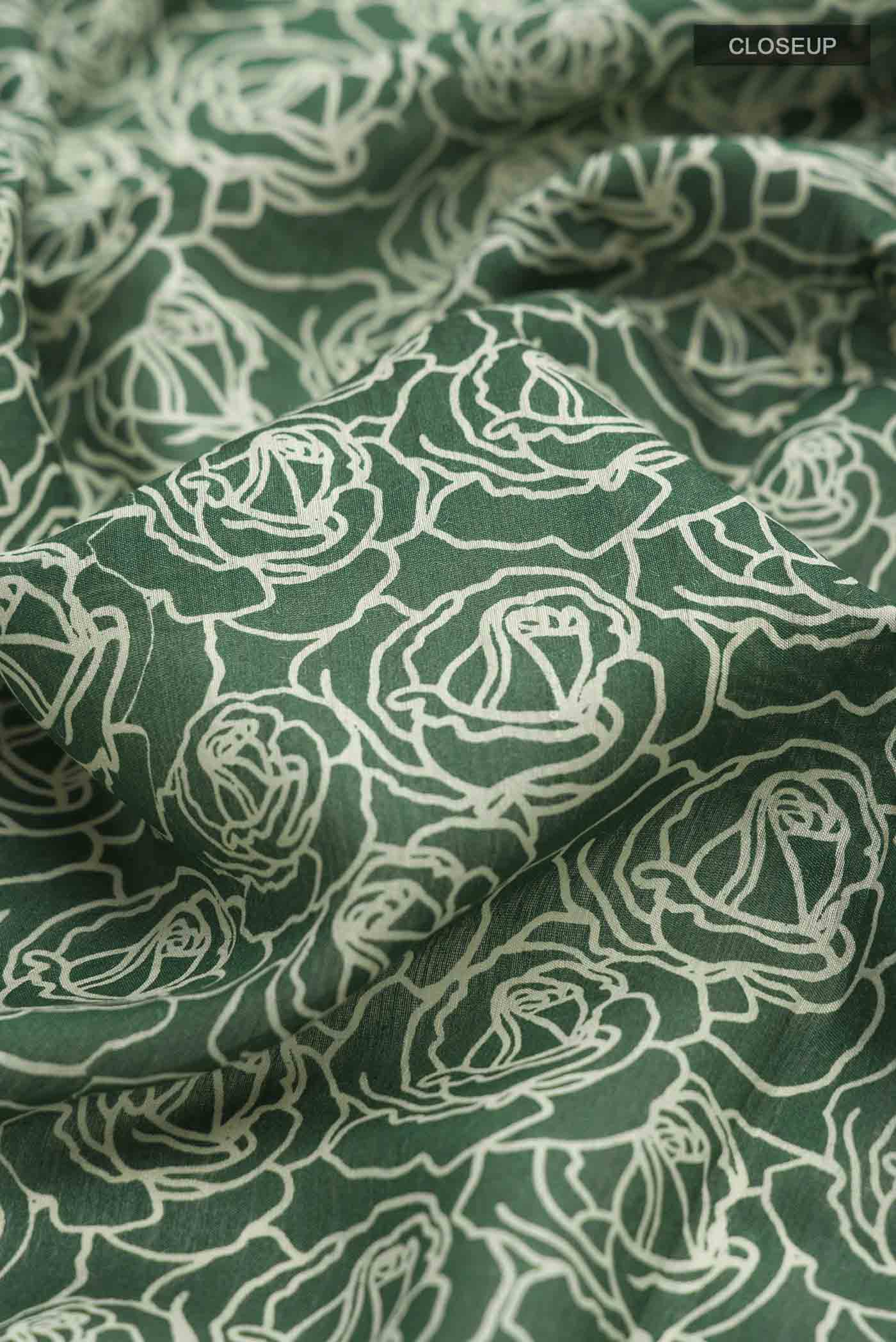 Green Tussar Silk Saree - Image 2