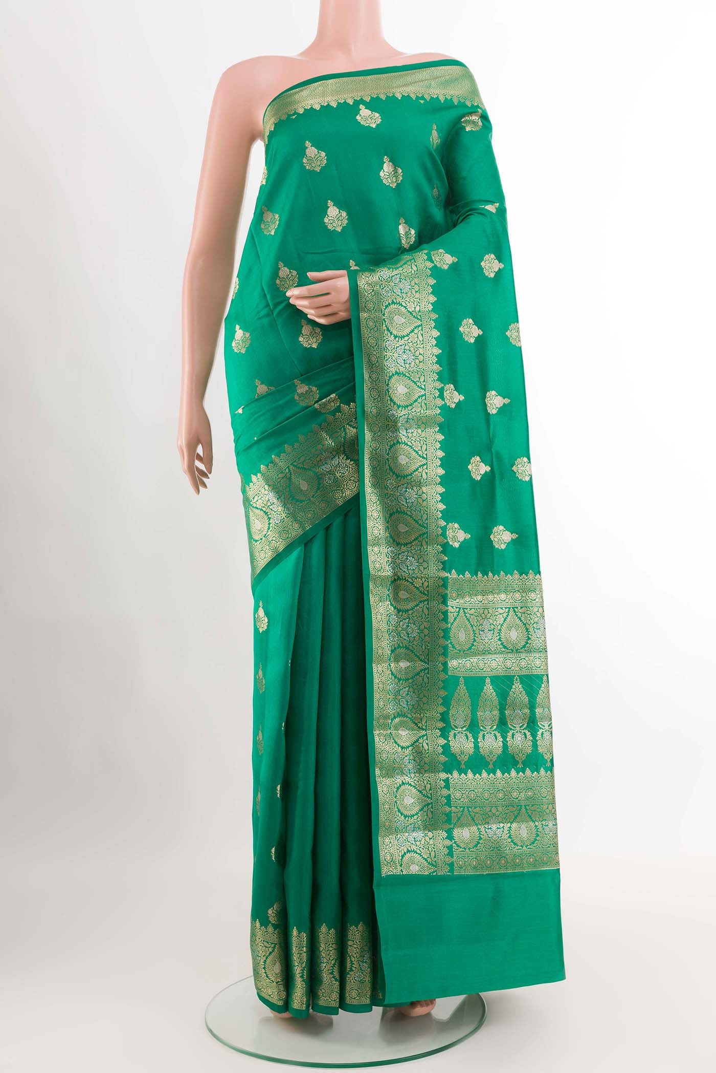 Green Tussar Silk Saree