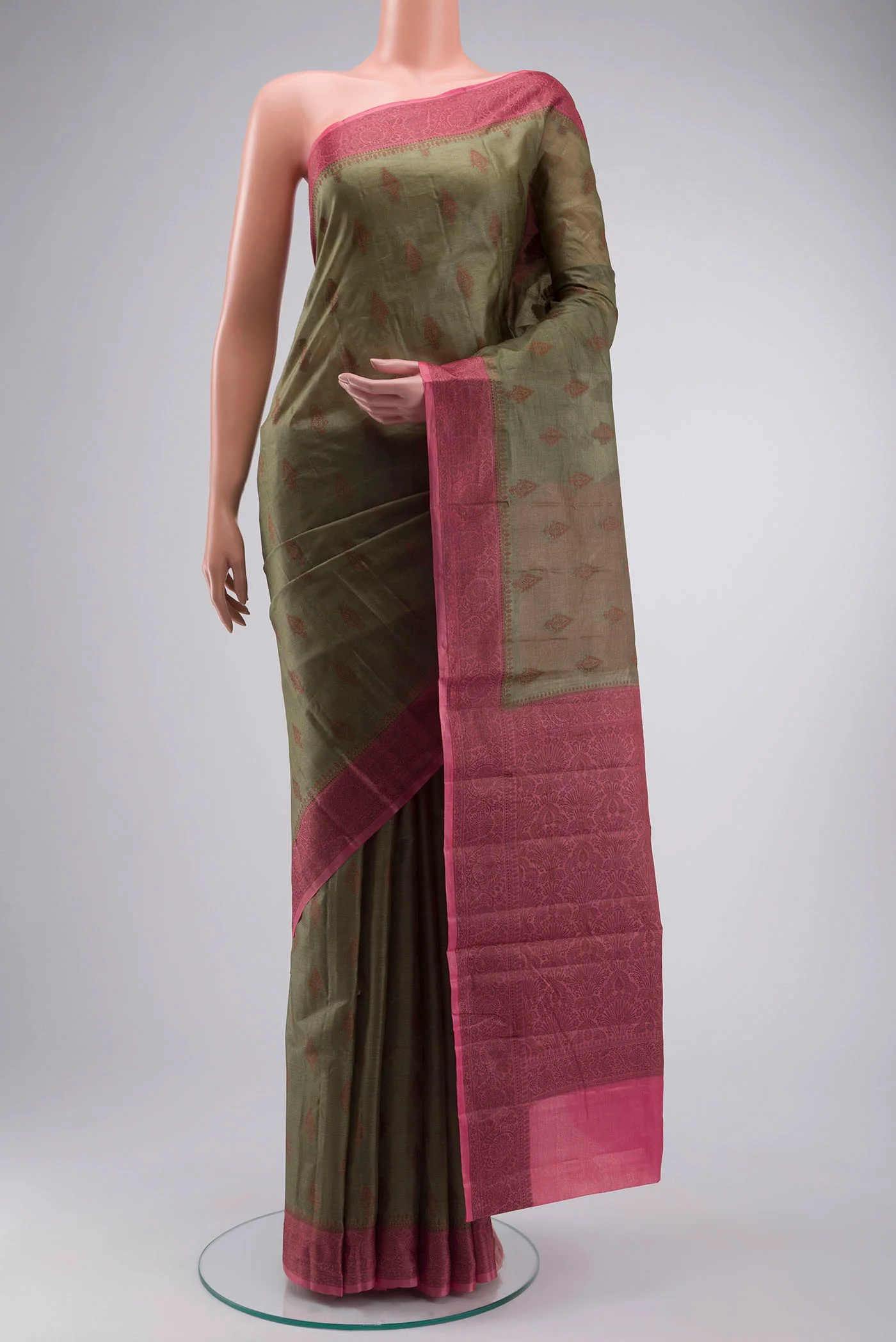 Green Tussar Silk Saree