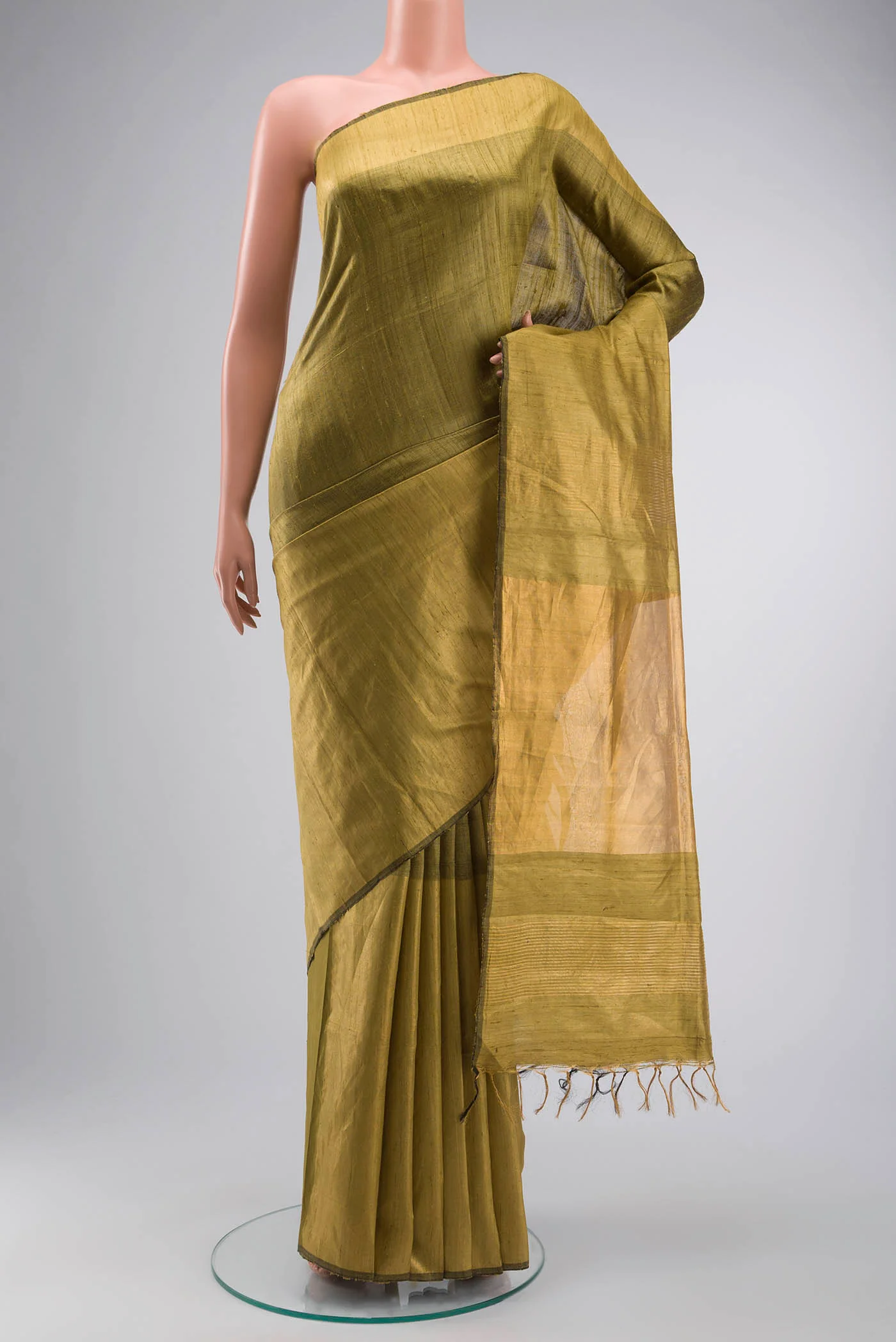 Green Tussar Silk Saree