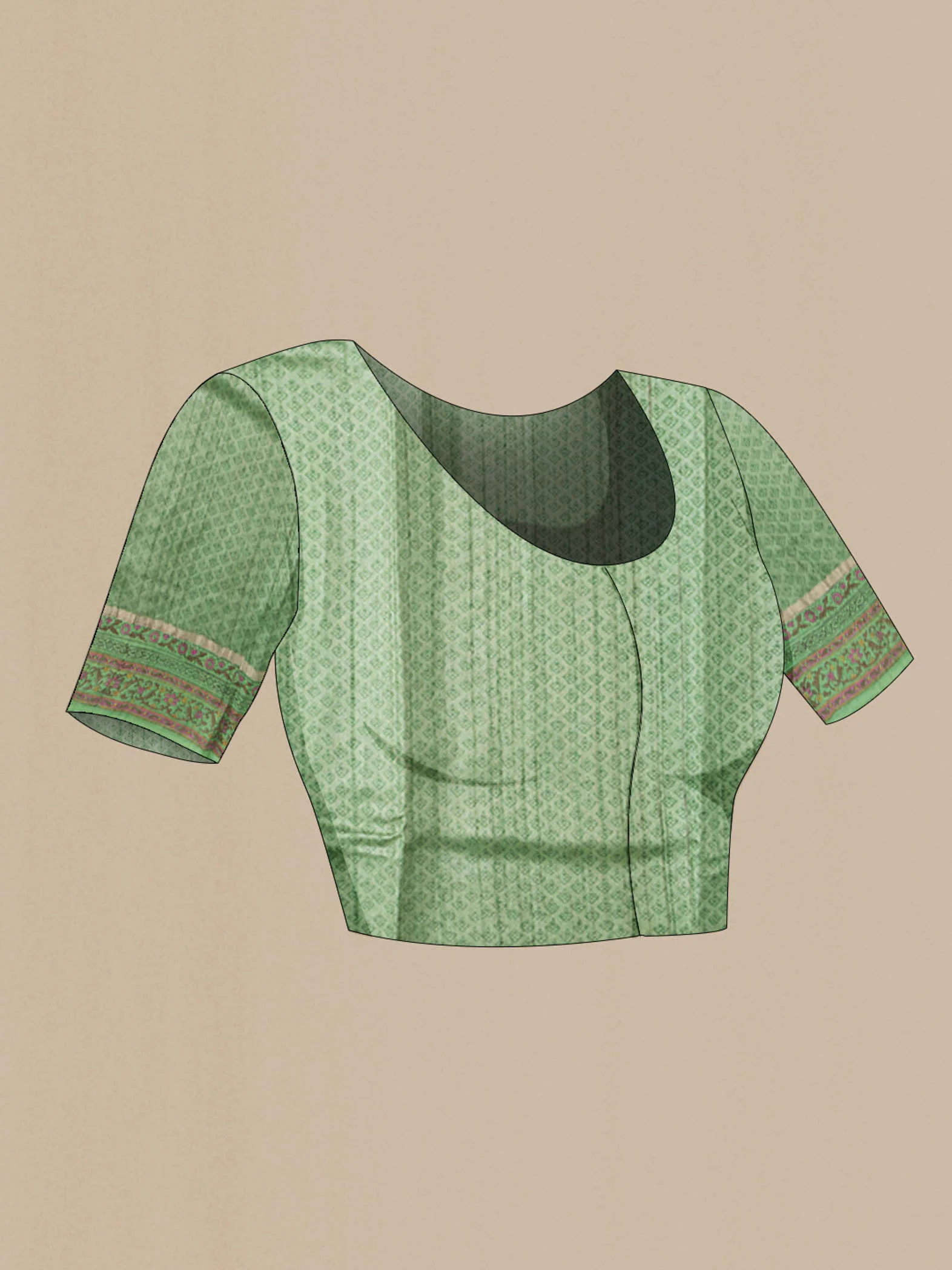 Green Tussar Silk Saree - Image 4