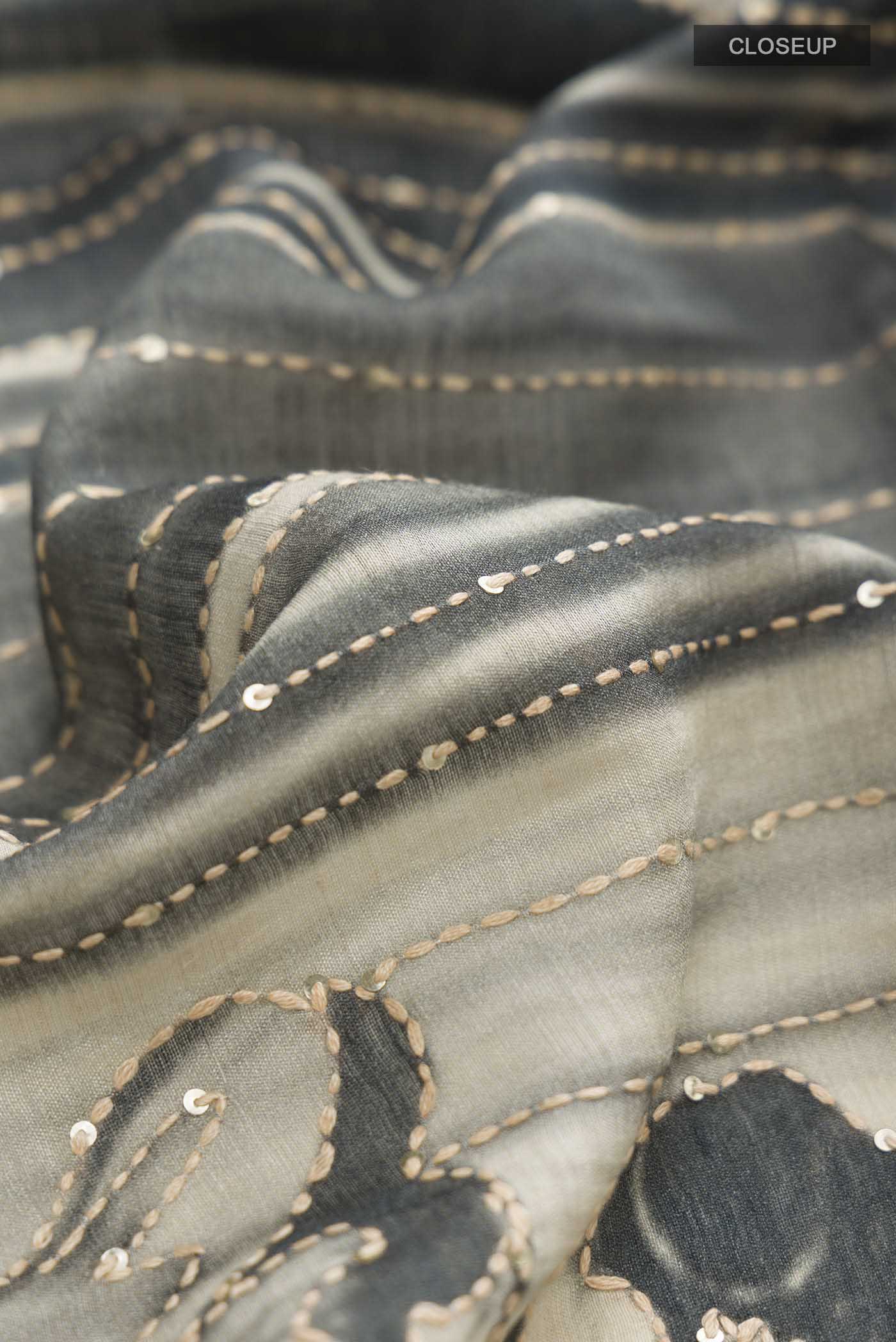 Green Tussar Silk Saree - Image 2