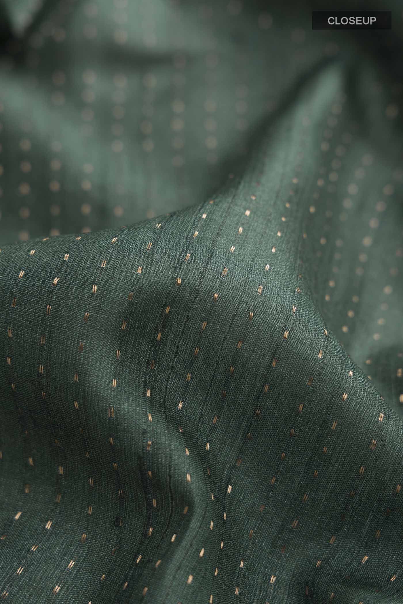 Green Tussar Silk Saree - Image 2