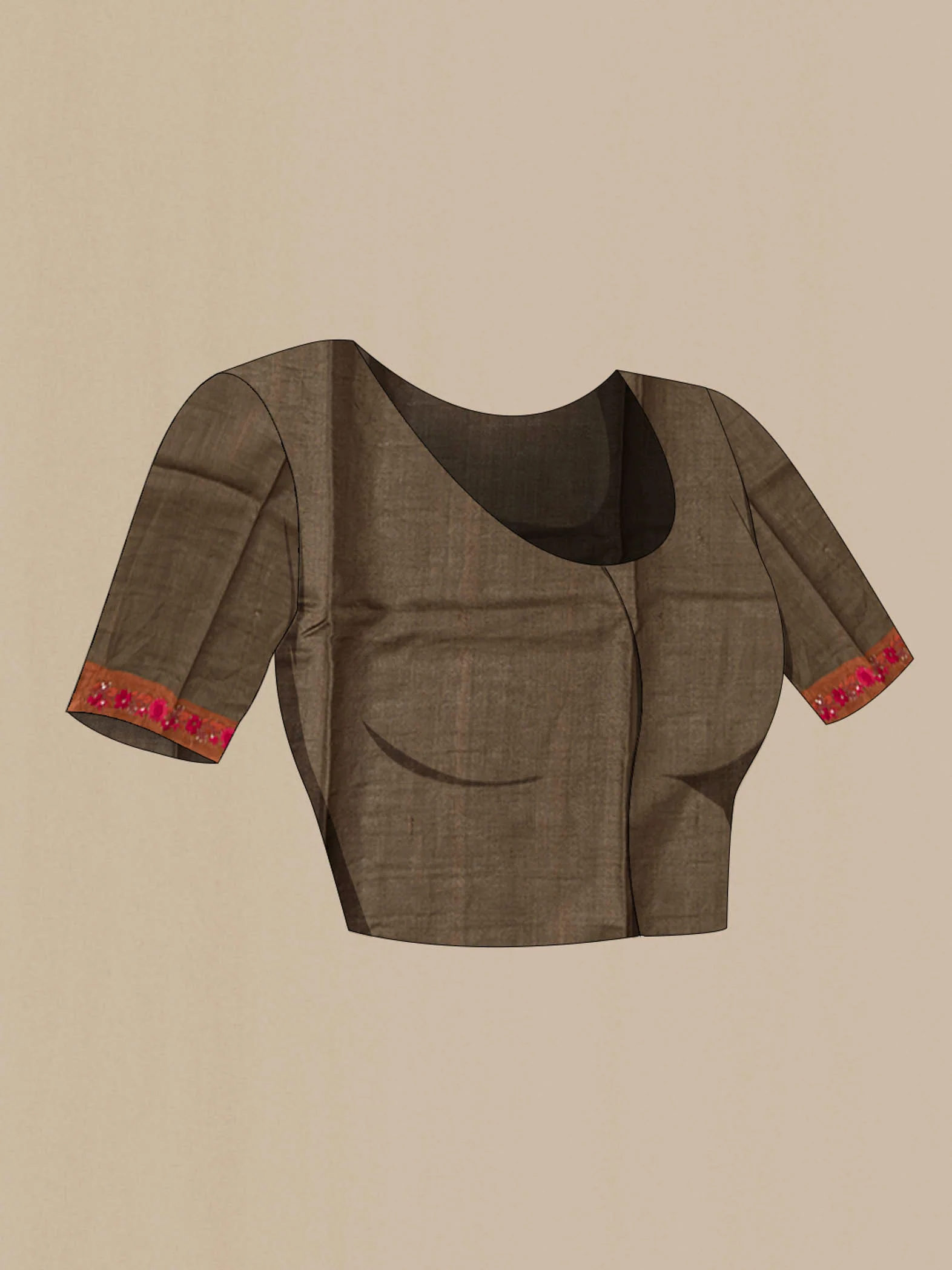 Multi Color Tussar Silk Saree - Image 5