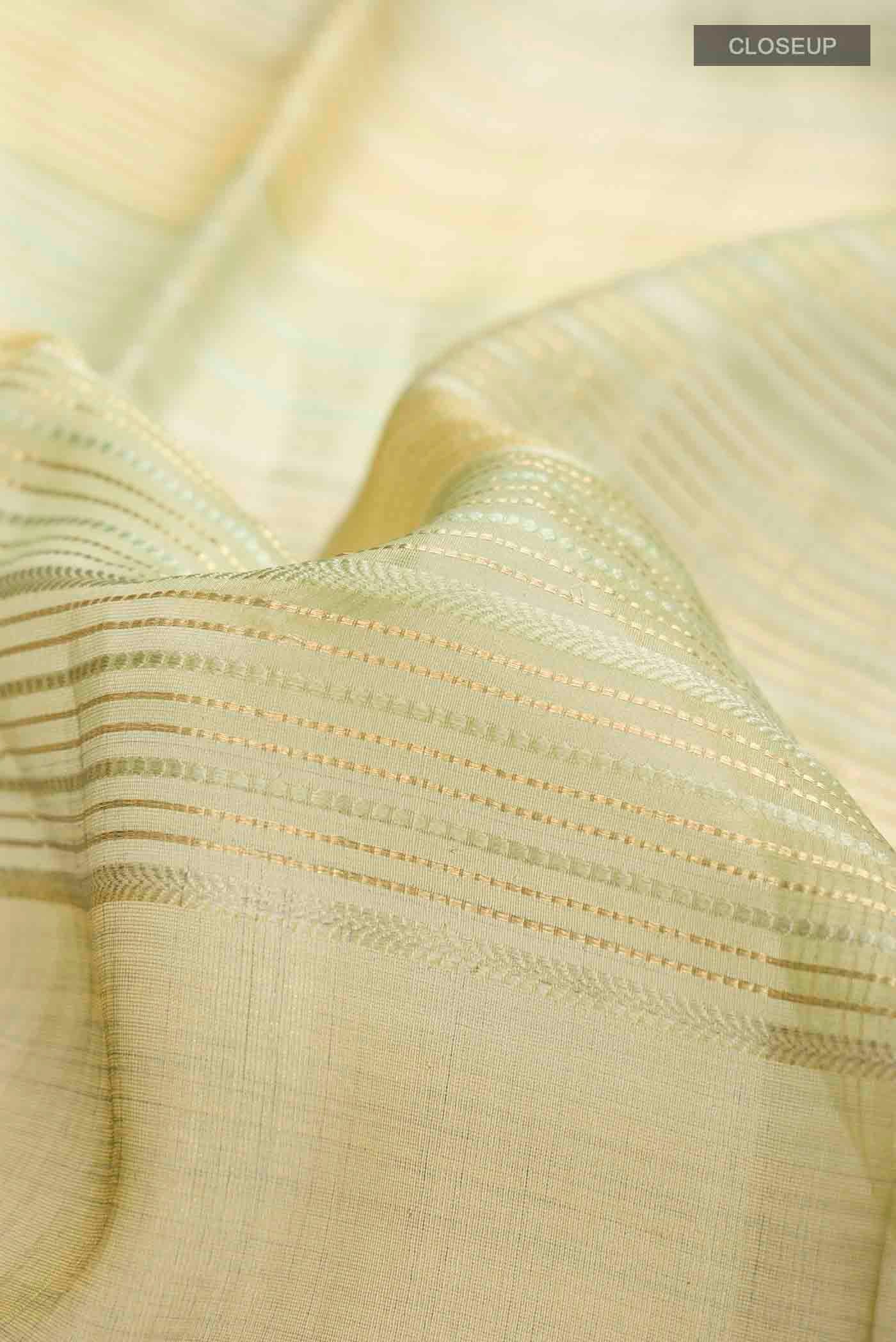 Green Tussar Silk Saree - Image 2
