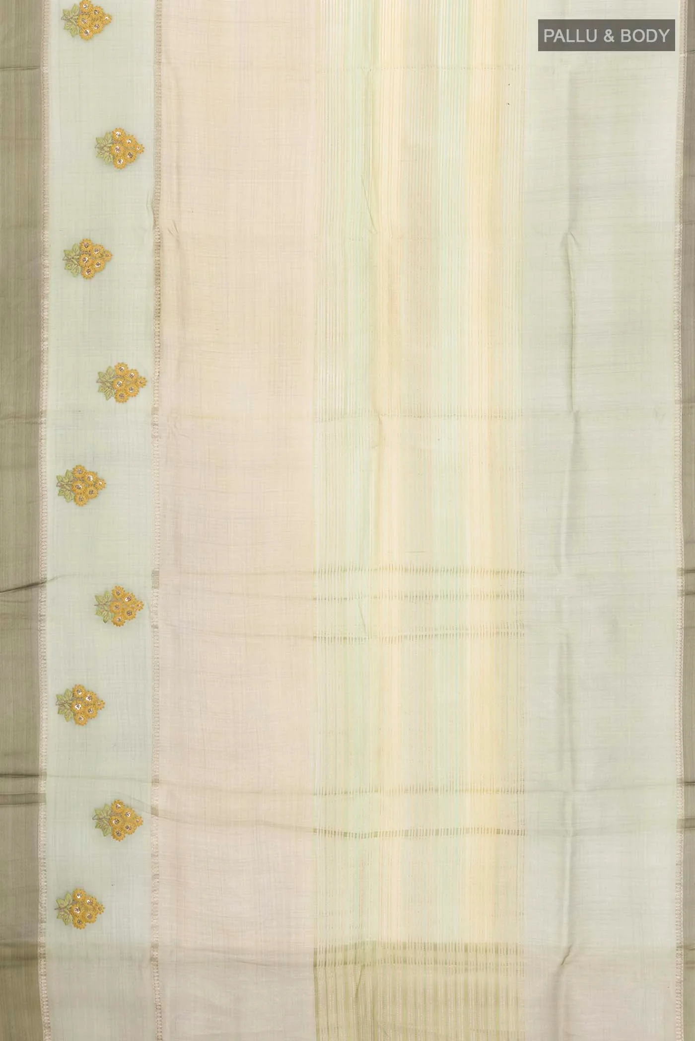 Green Tussar Silk Saree - Image 5