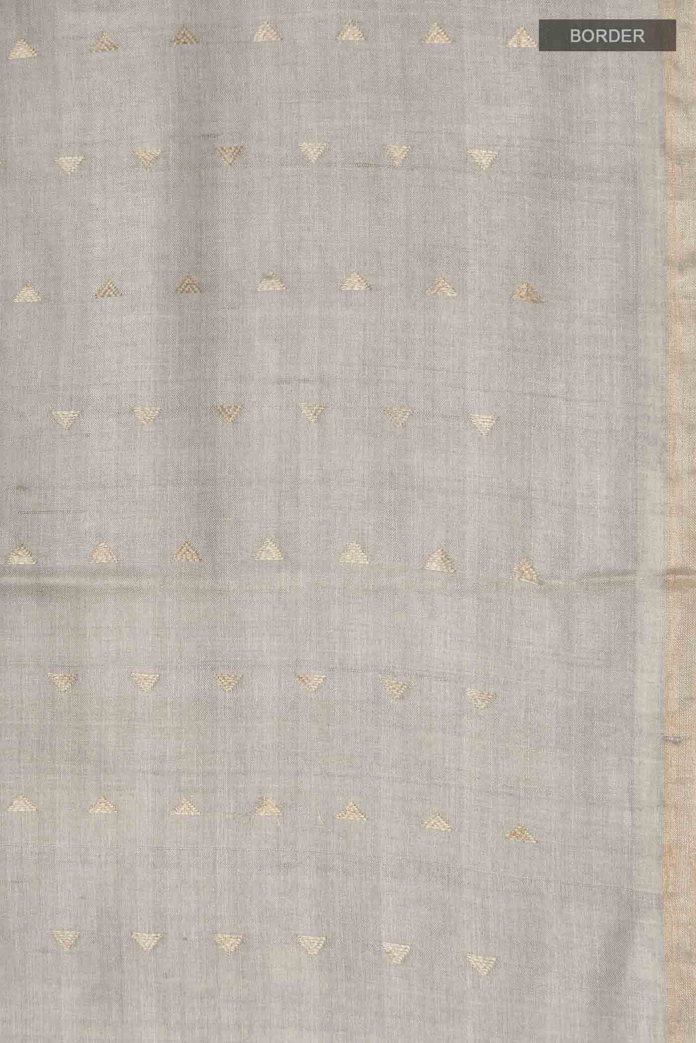 Grey Tussar Silk Saree - Image 5