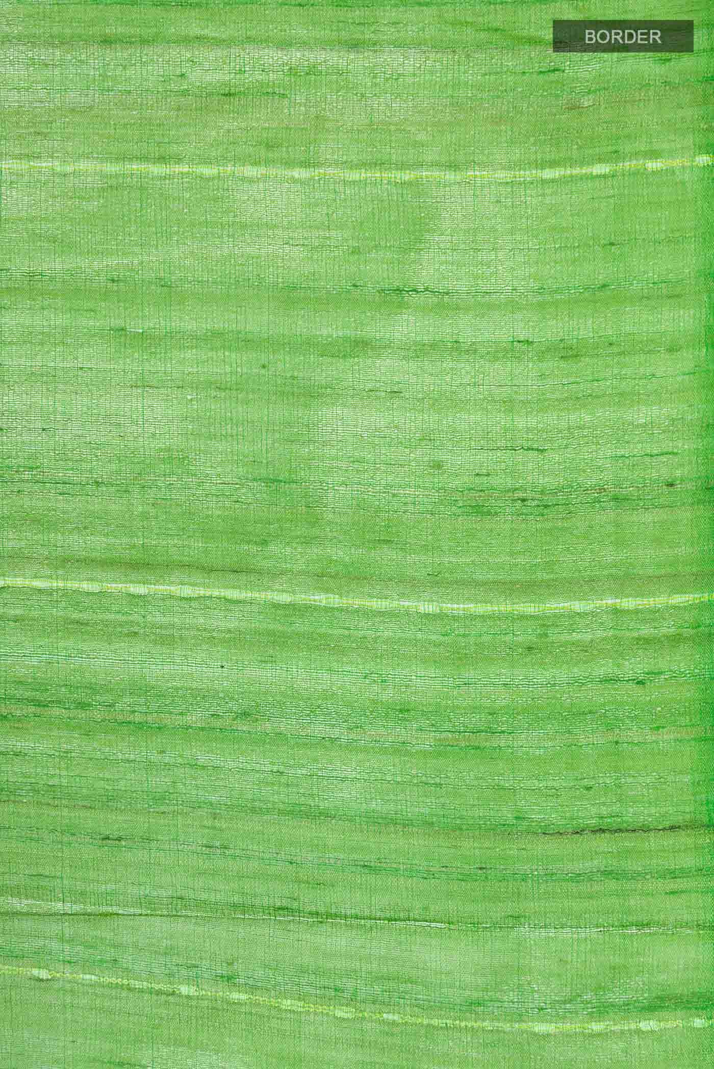 Green Tussar Silk Saree - Image 4