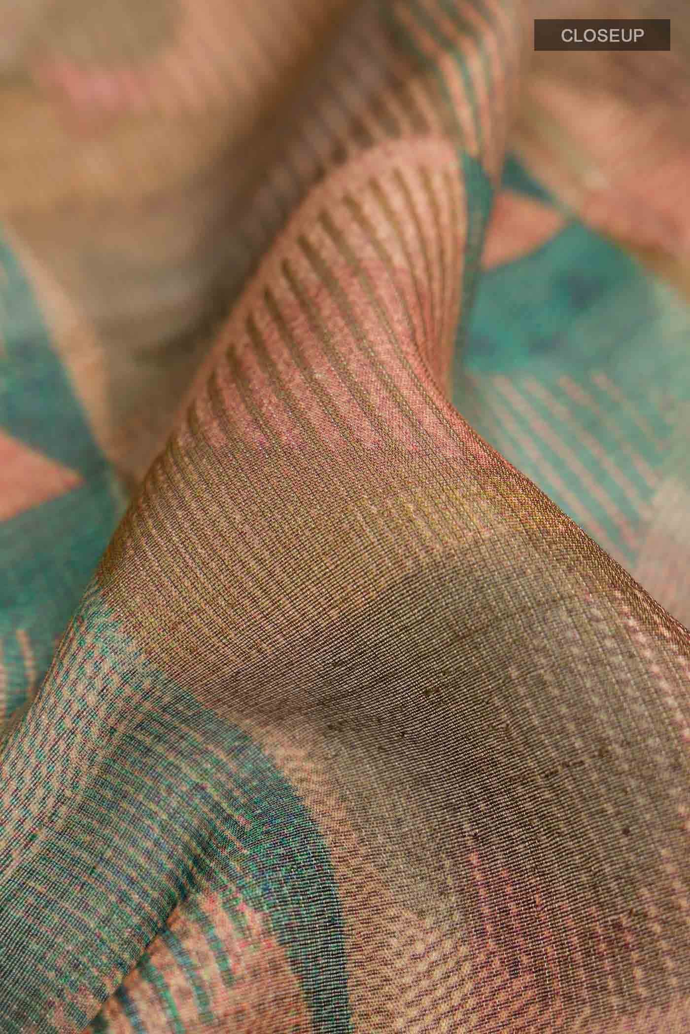 Multi Color Tussar Silk Saree - Image 3