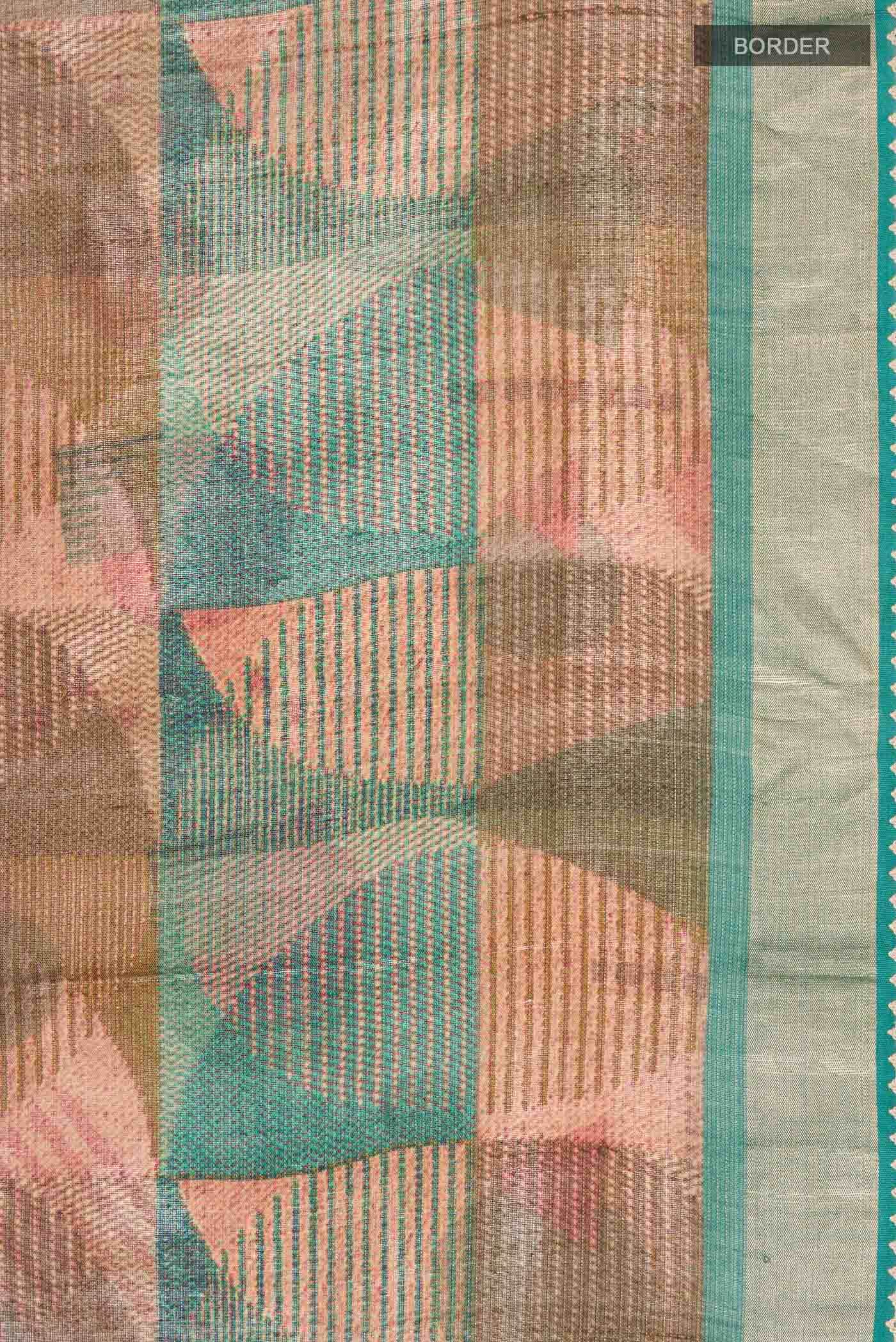 Multi Color Tussar Silk Saree - Image 5