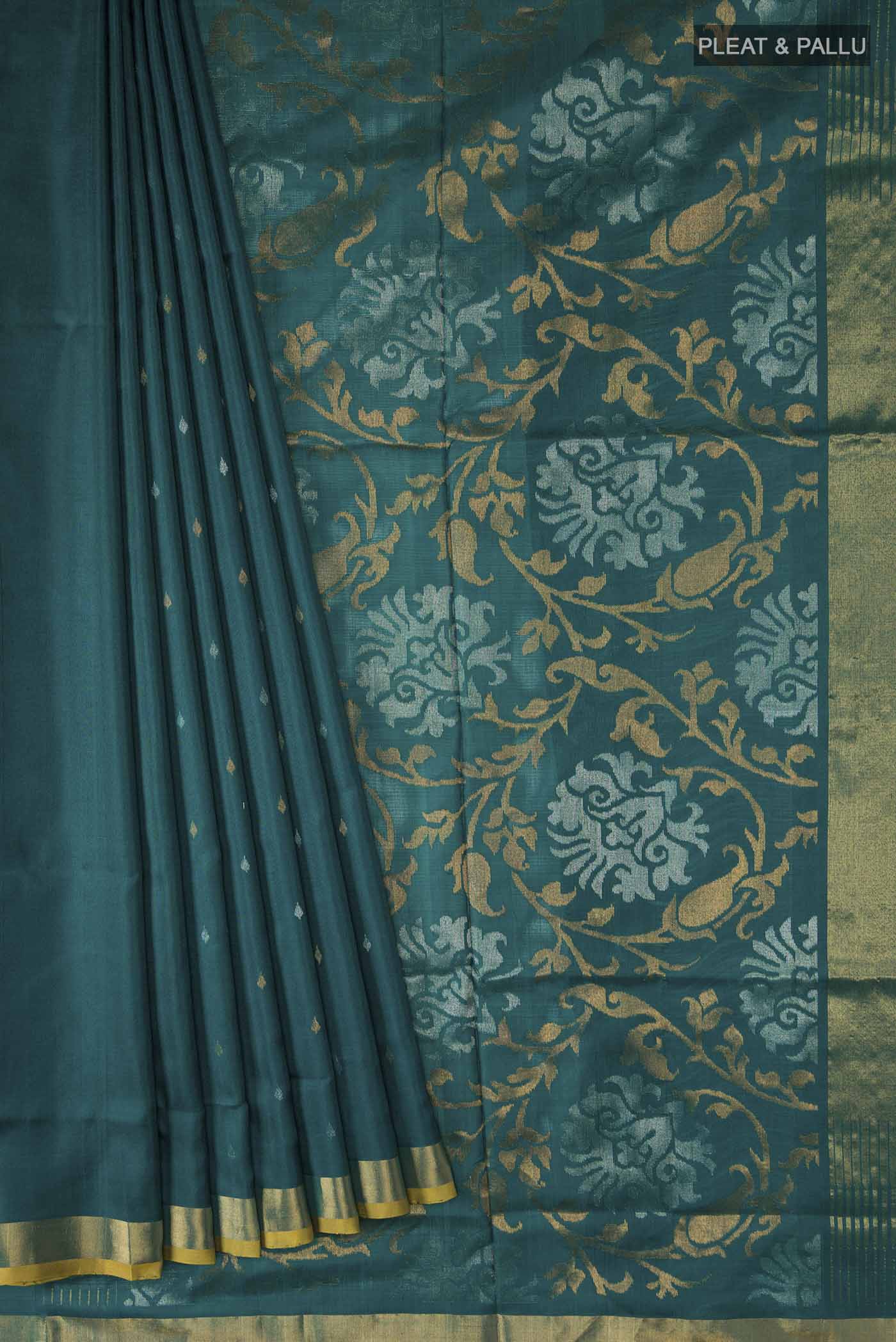 Green Uppada Silk Saree - Image 4