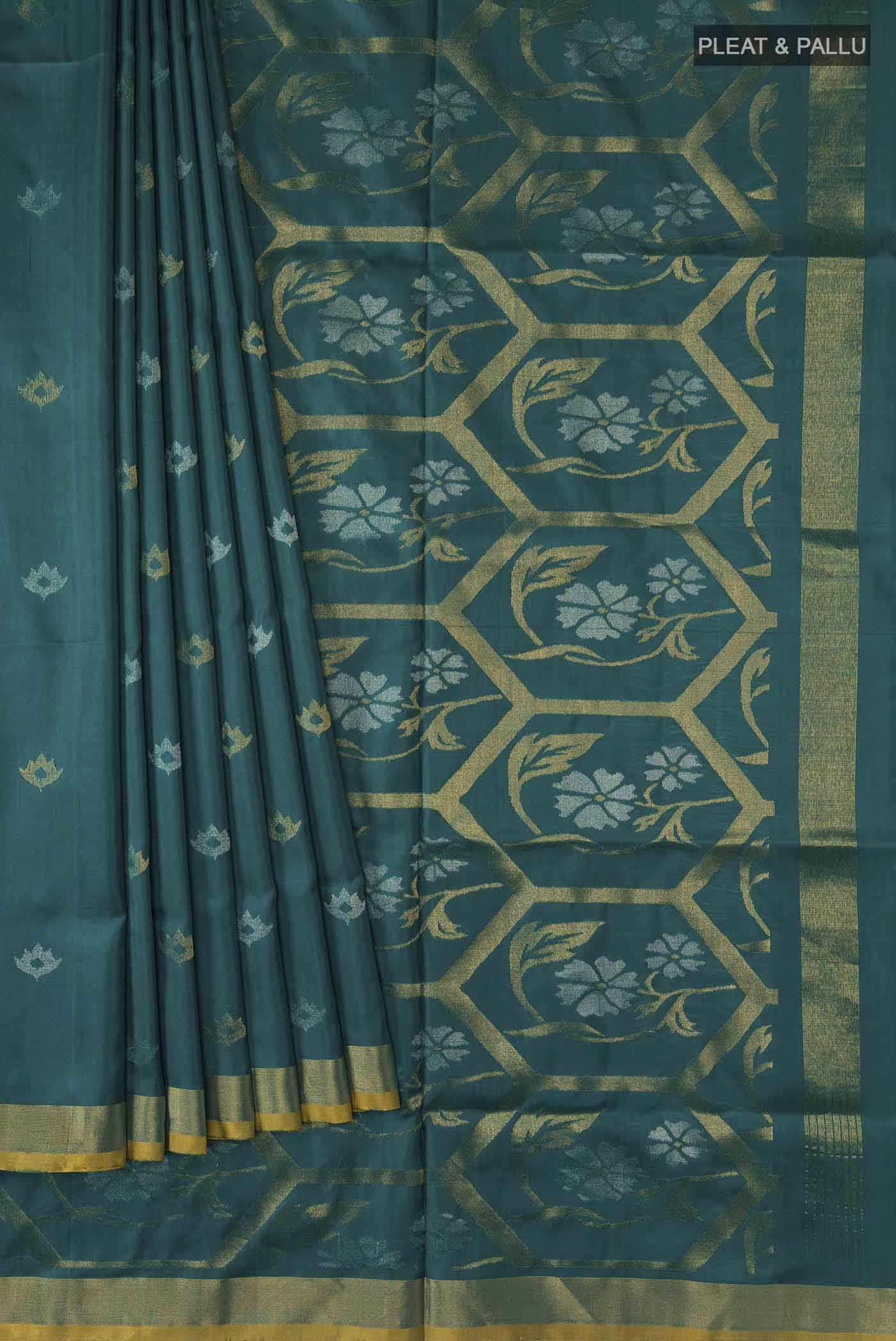 Blue Uppada Silk Saree - Image 4