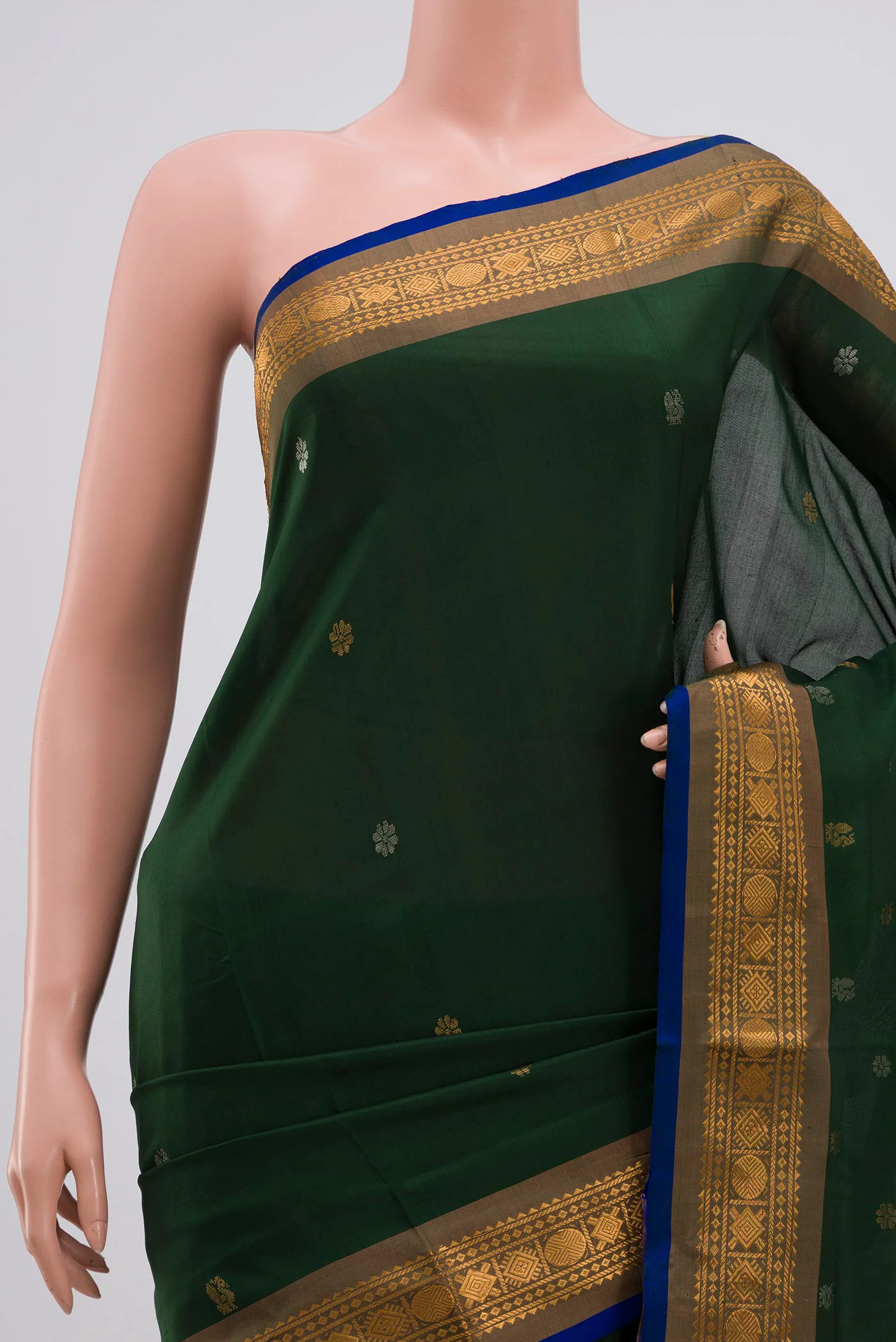 Bottle Green Uppada Silk Saree - Image 2