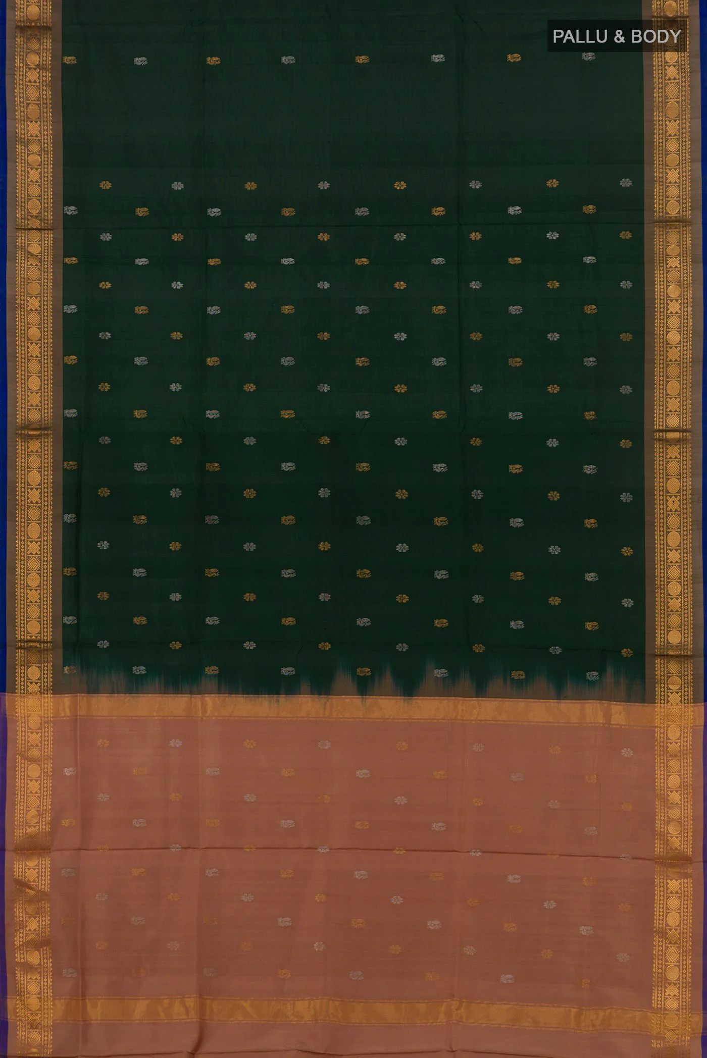 Bottle Green Uppada Silk Saree - Image 5