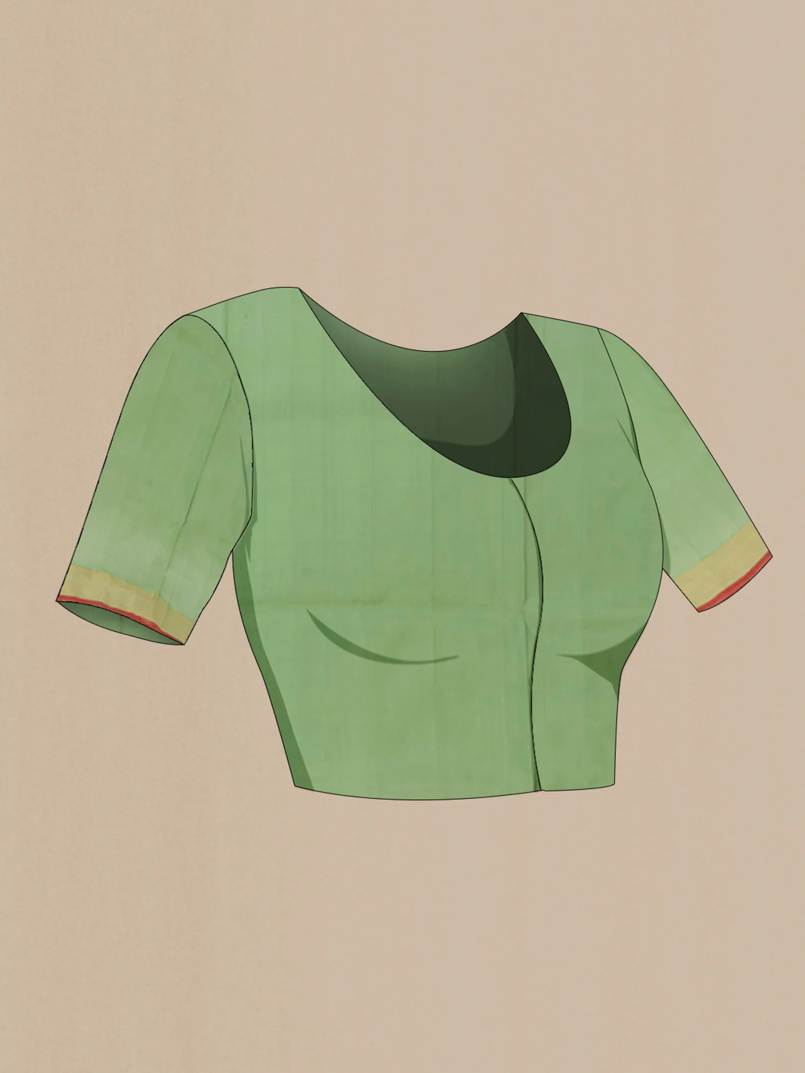 Sage Green Uppada Silk Saree - Image 2
