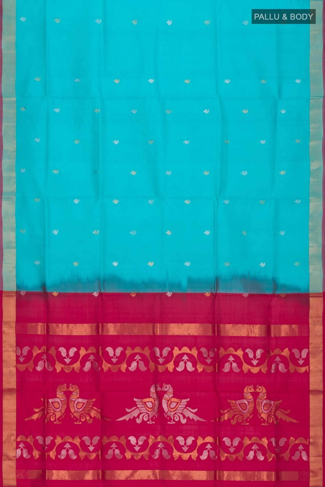 Blue Uppada Silk Saree - Image 4