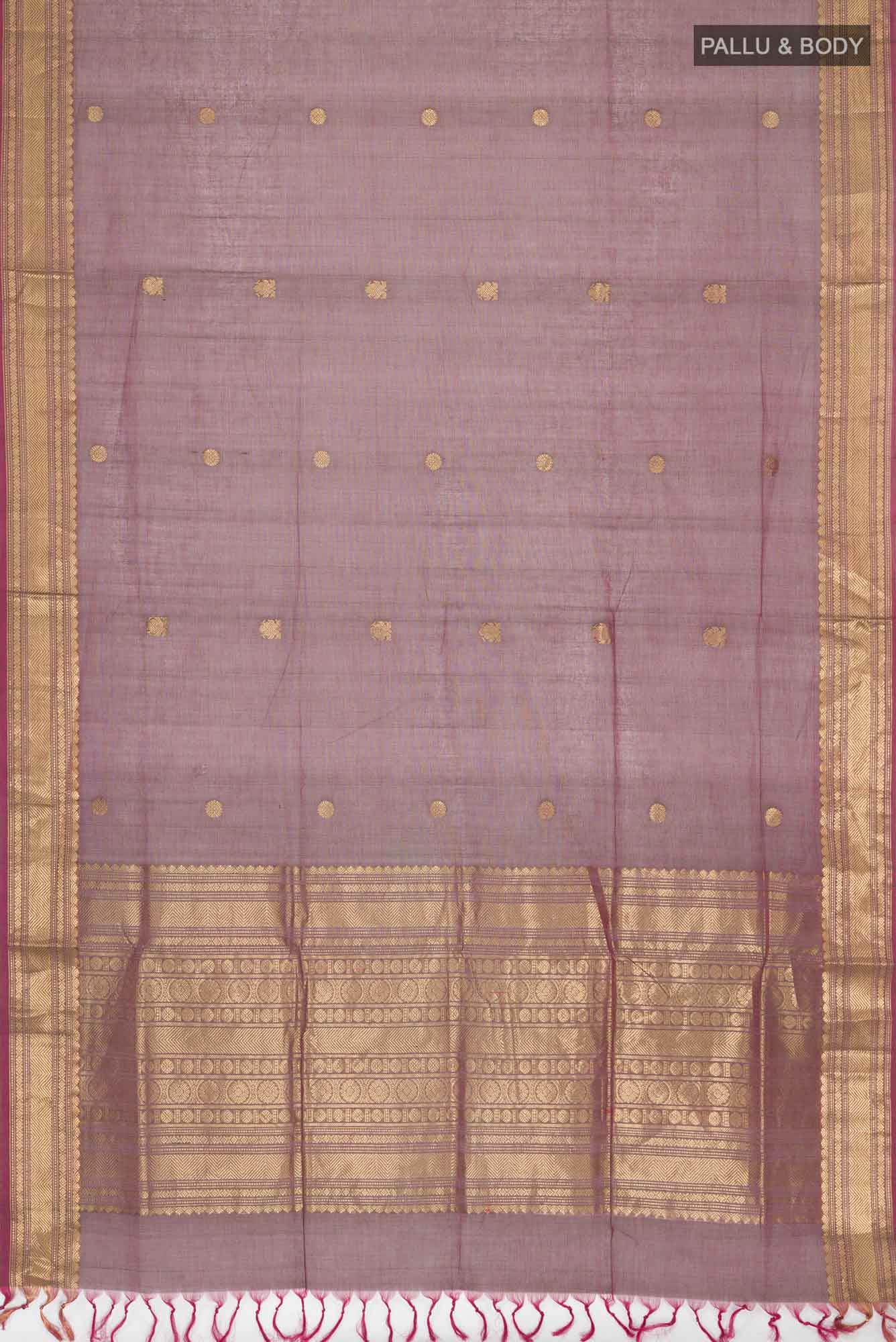 Green with Pink Dual Tone Coimbatore Cotton Saree - Image 2