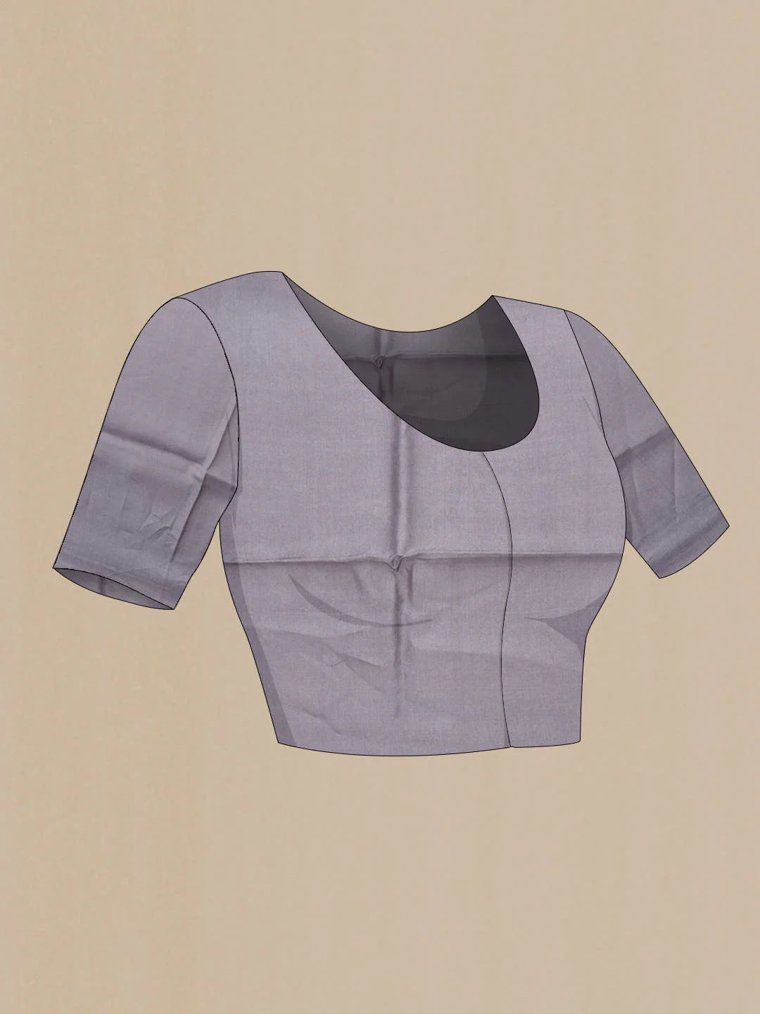 Grey and Sandal Dual Tone Tussar Silk Saree - Image 4