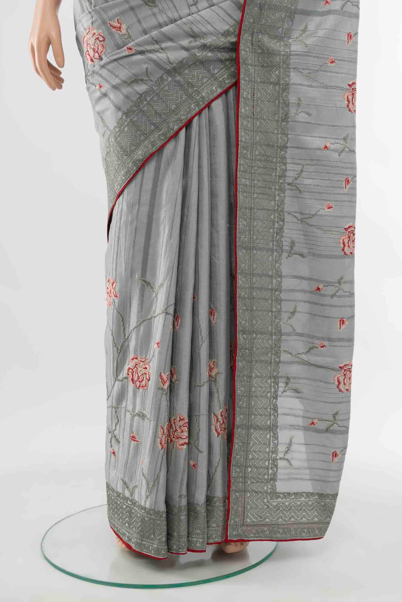Grey Art Silk Saree - Image 3