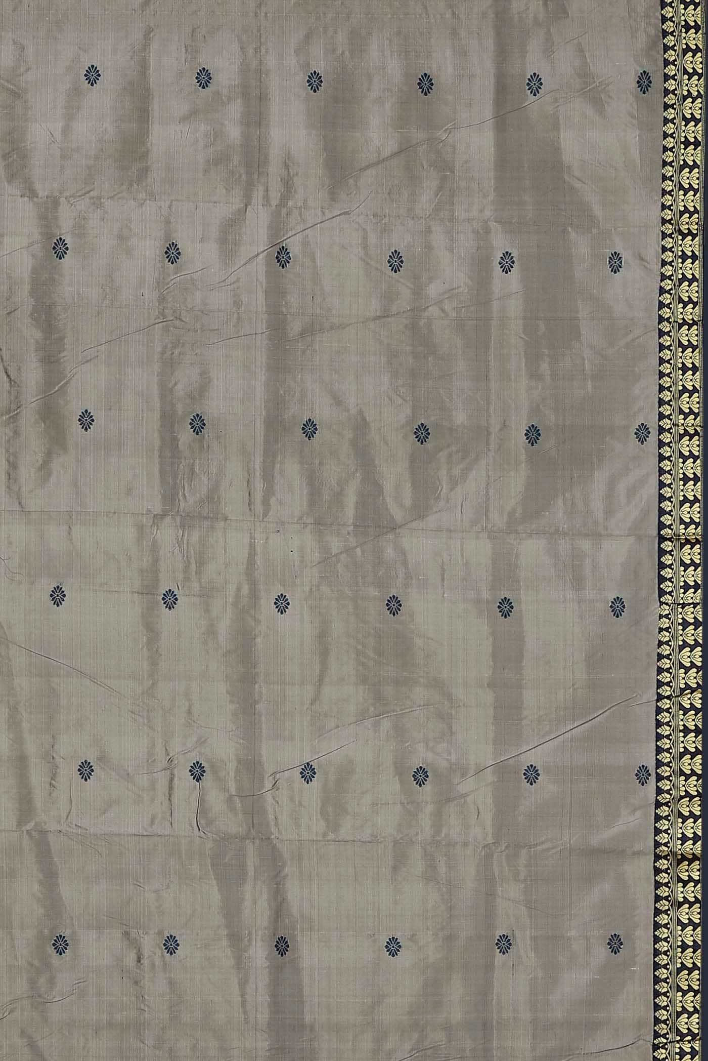 Grey Assam Silk Saree - Image 6