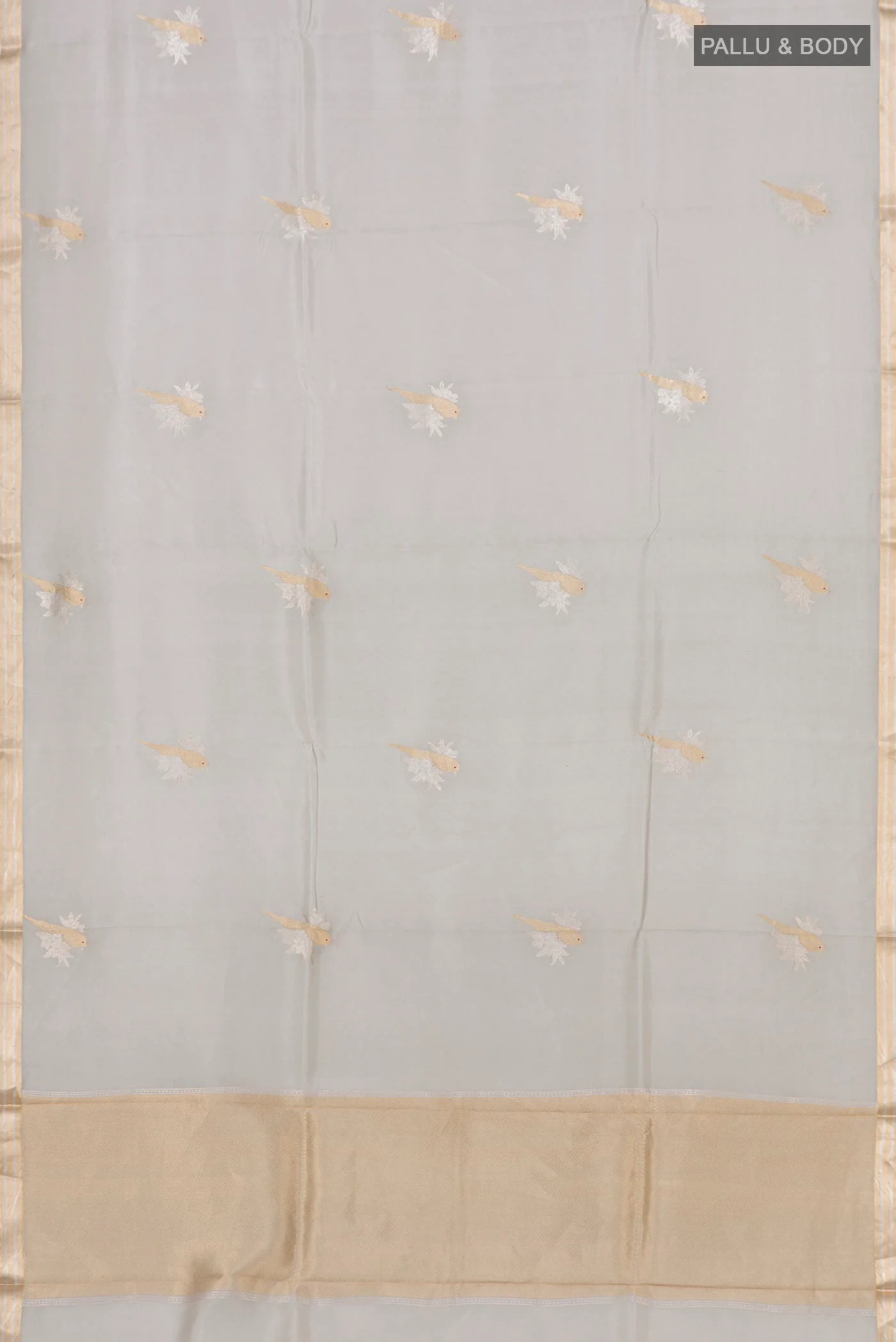 Grey Banarasi Silk Saree - Image 5