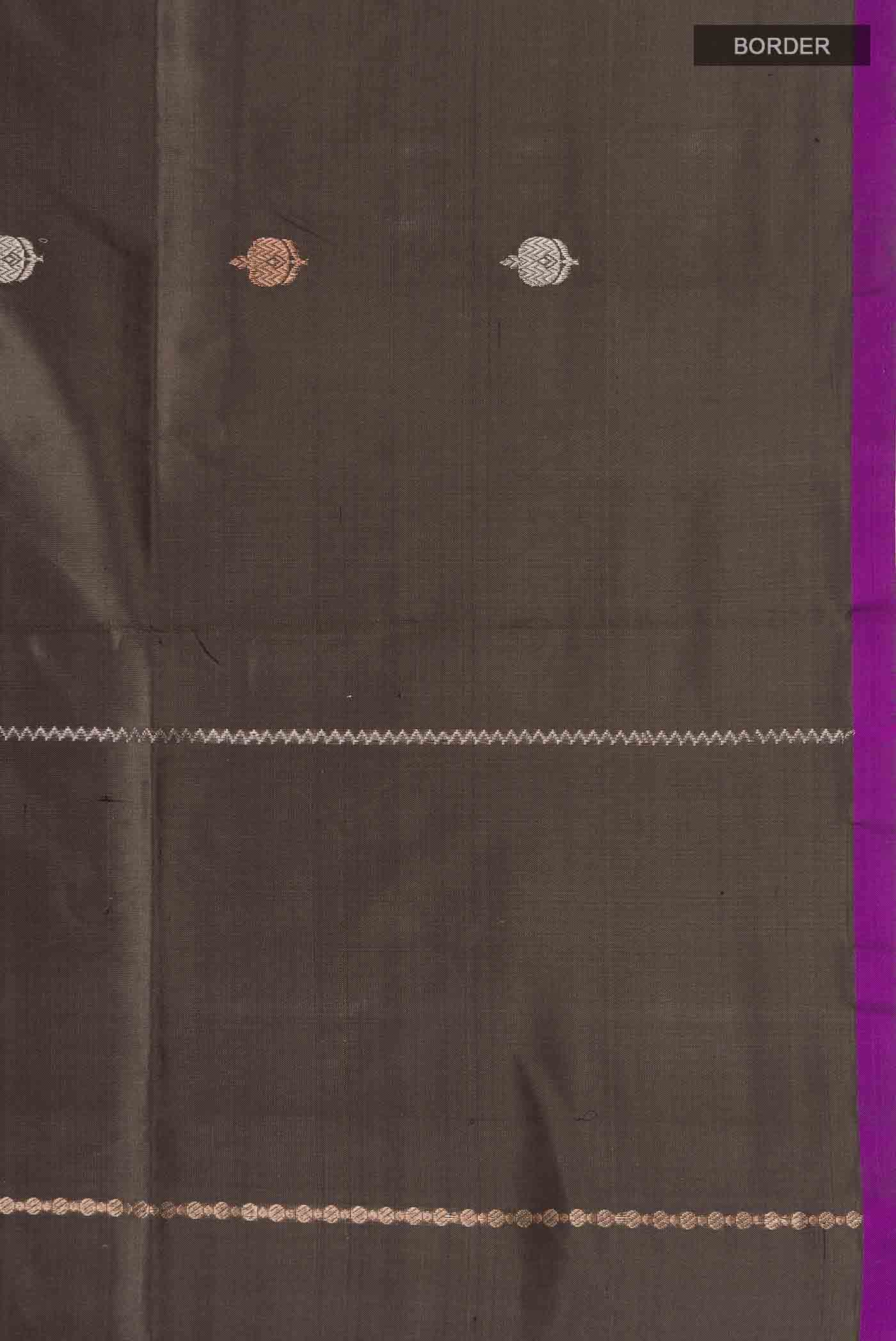 Grey Banarasi Katan Silk Saree - Image 4