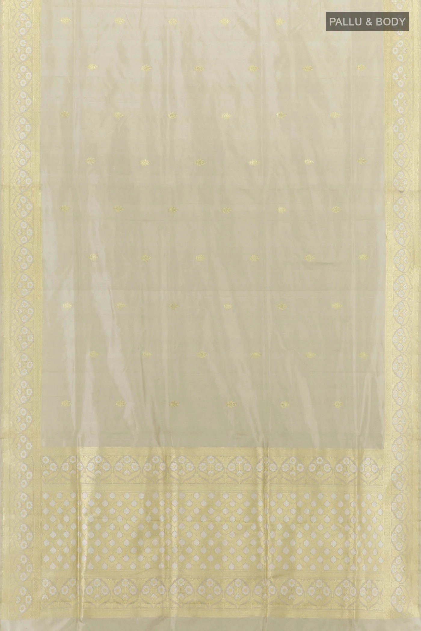 Grey Banarasi Silk Saree - Image 4