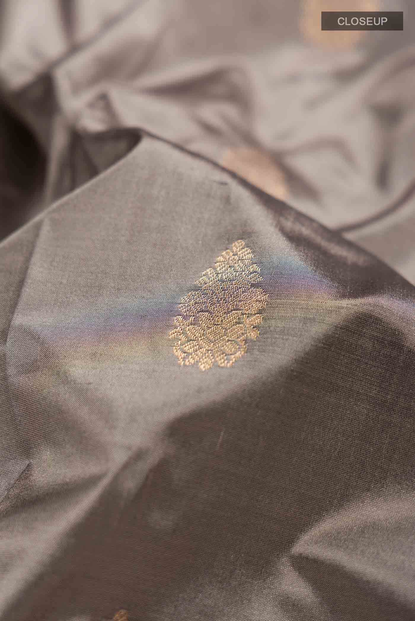 Grey Bangalore Silk - kadyal Saree - Image 2