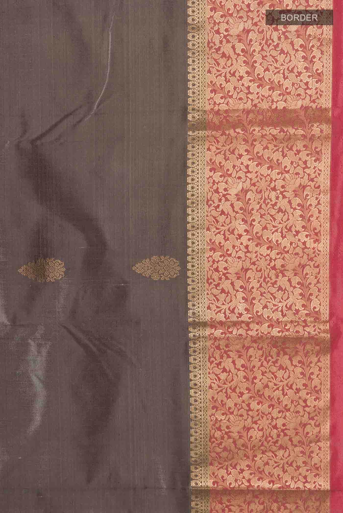 Grey Bangalore Silk - kadyal Saree - Image 4