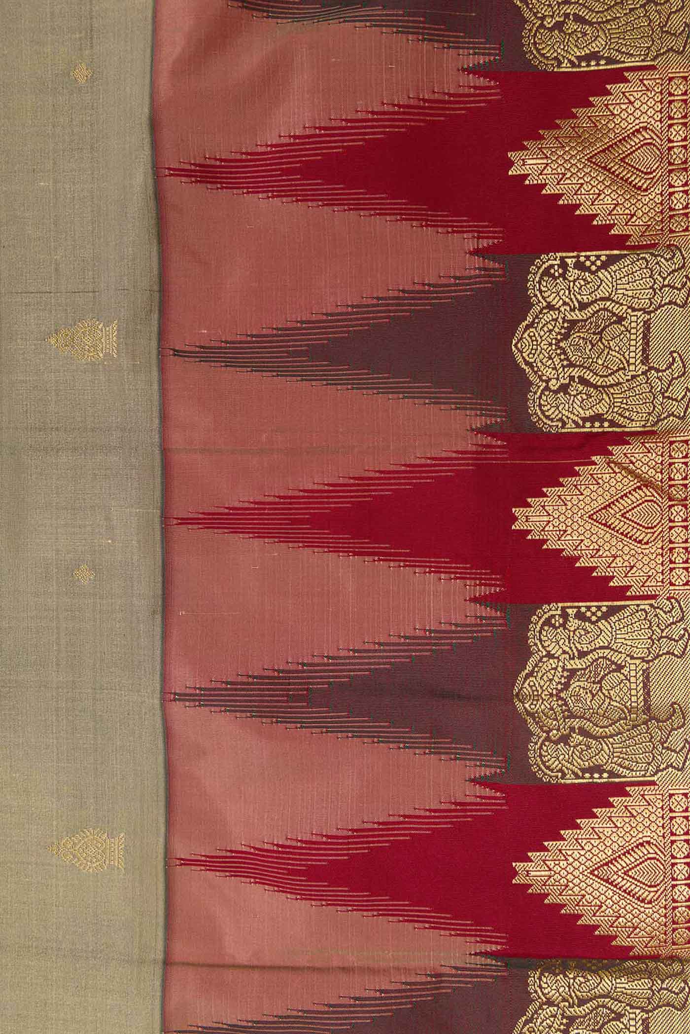 Grey Bangalore Silk Saree - Image 3