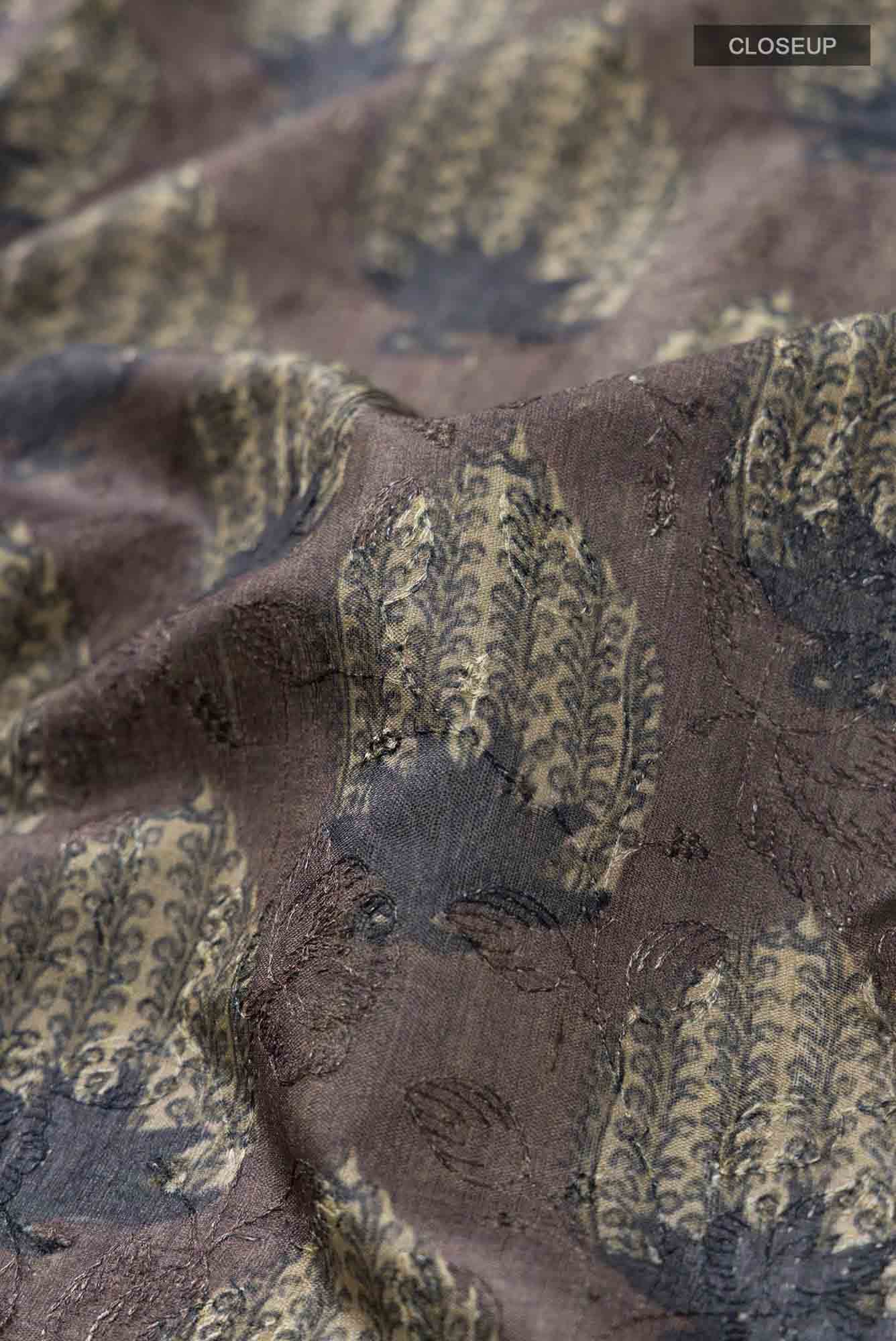 Grey Bhagalpuri Tussar Silk Saree - Image 3