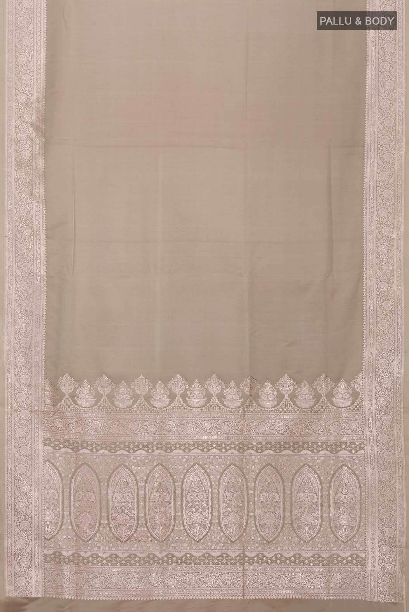 Grey Blended Banarasi Silk Saree - Image 2