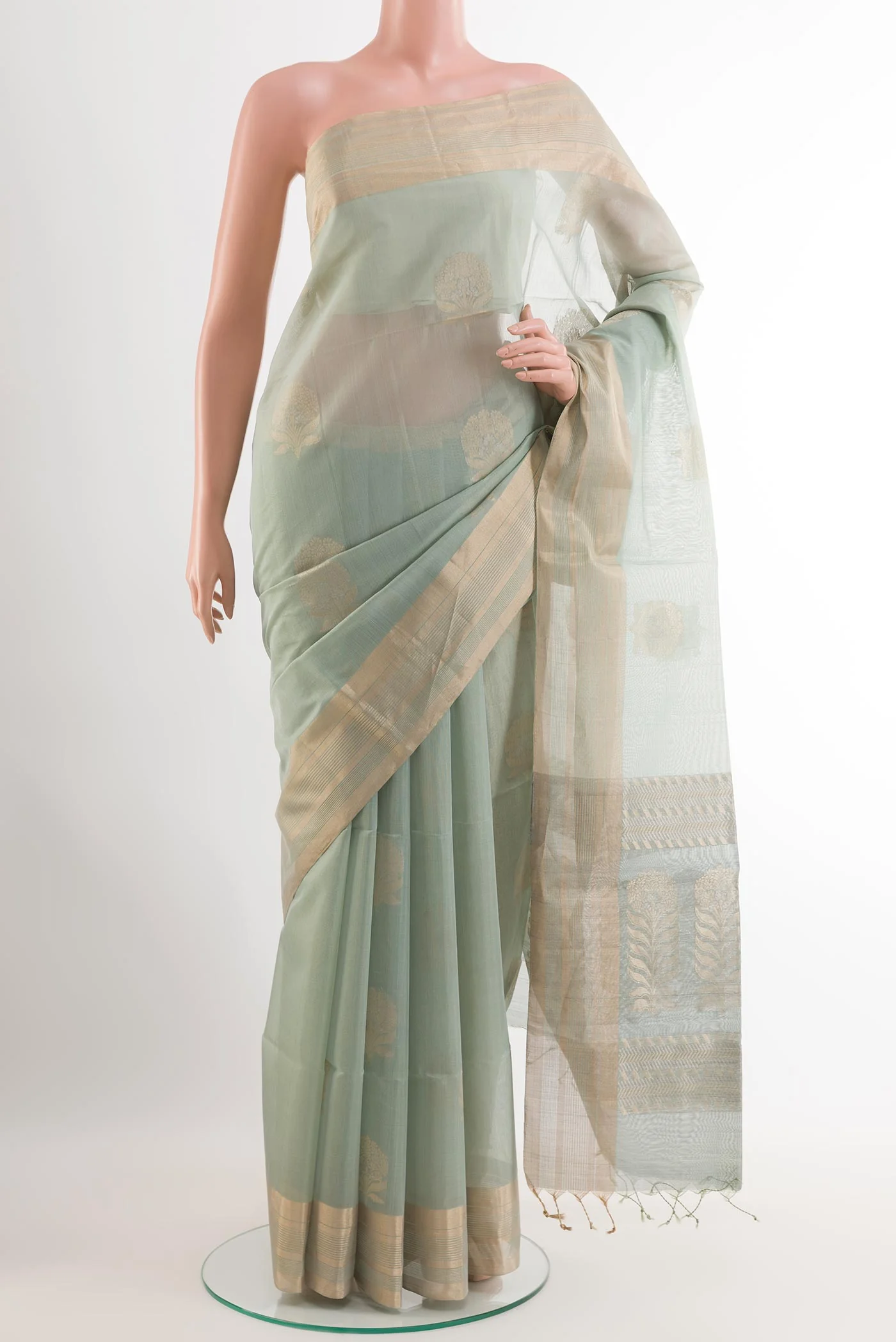 Grey Silk Cotton Saree