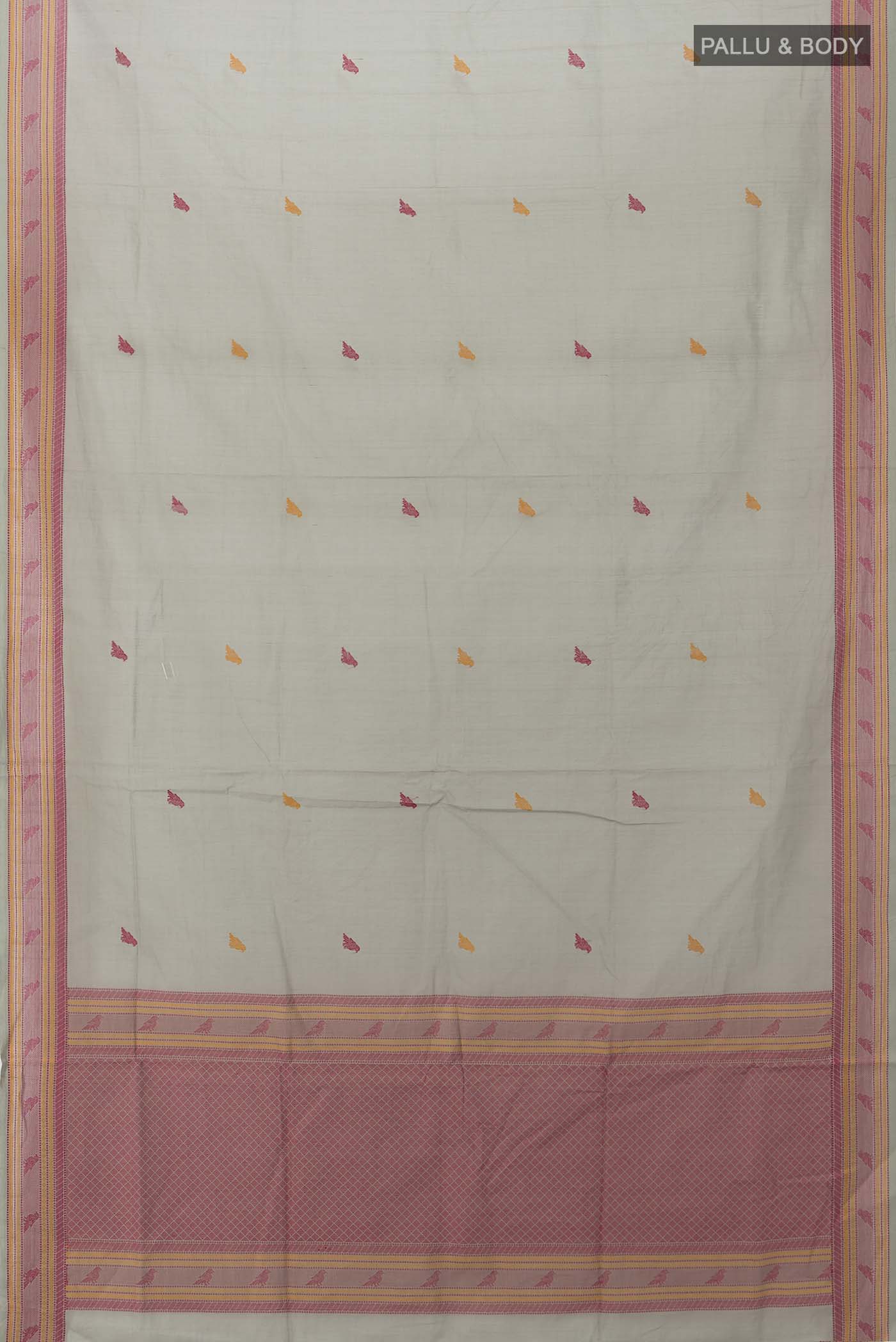Grey Coimbatore Cotton Saree - Image 5