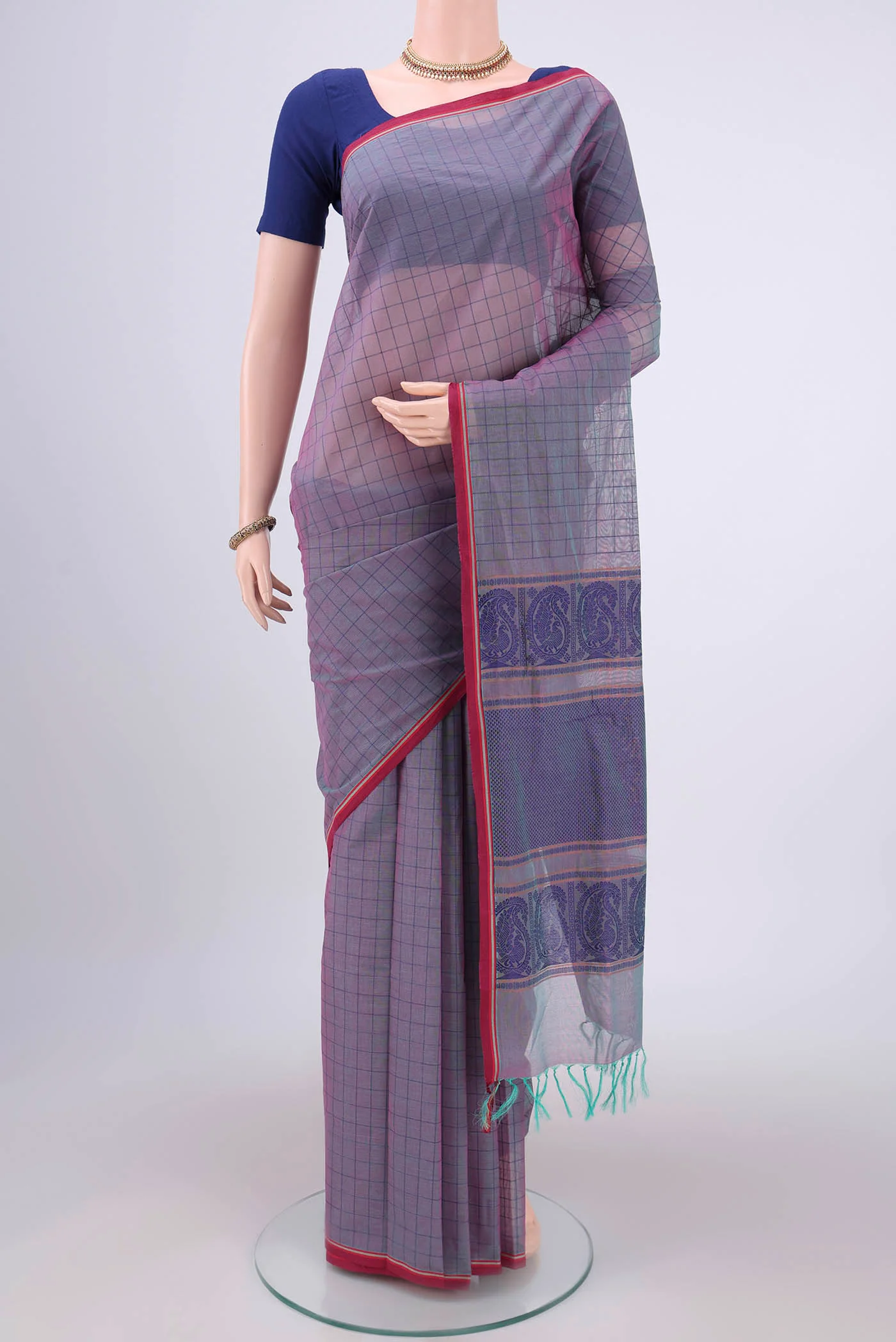 Grey Coimbatore Cotton Saree