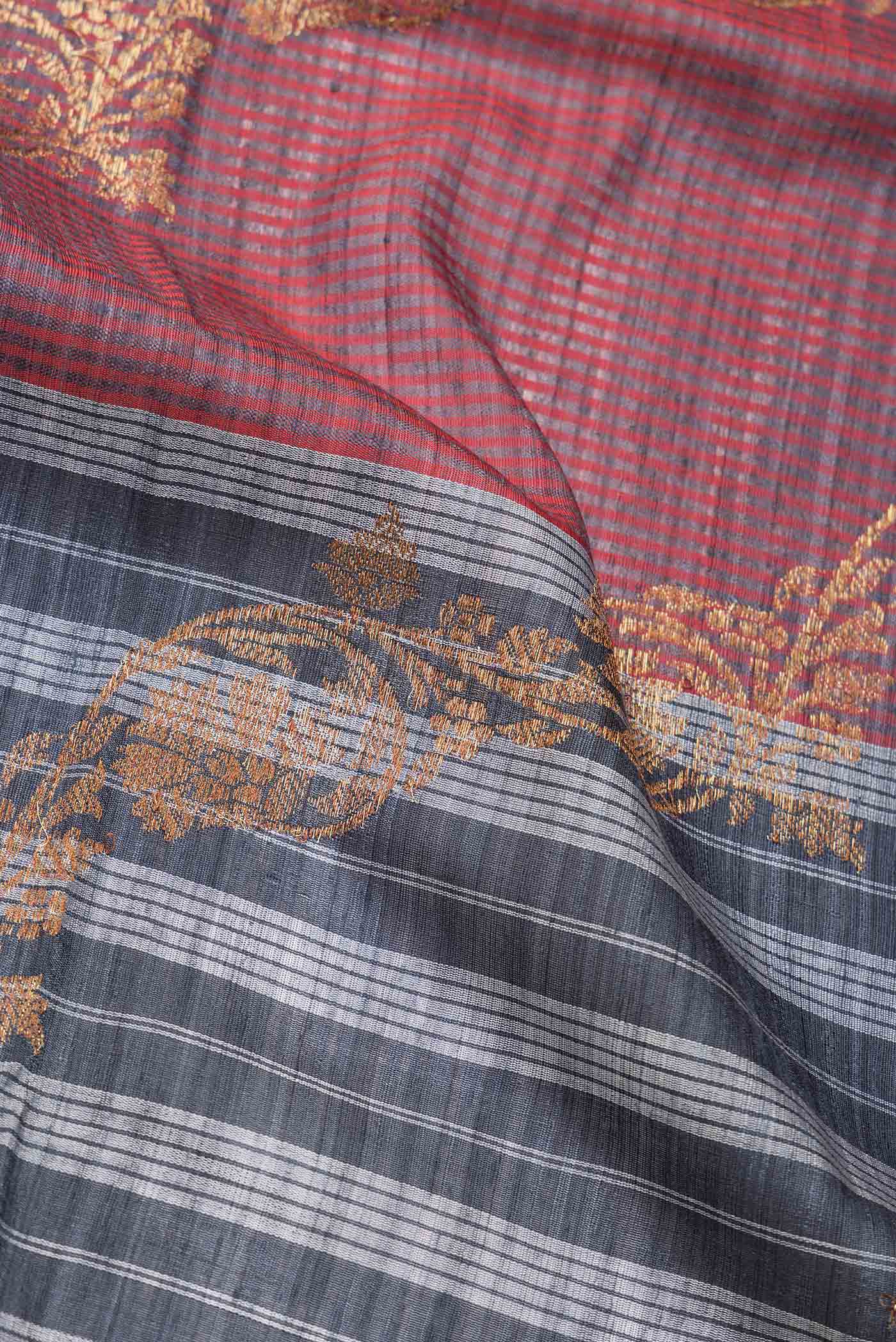 Multi Color Banarasi Tussar Silk Saree - Image 2