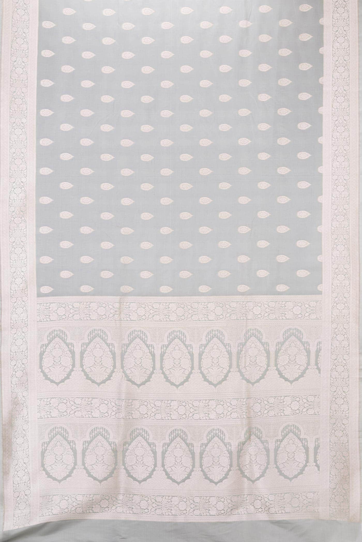 Grey Dual Tone Blended Banarasi Silk Saree - Image 2