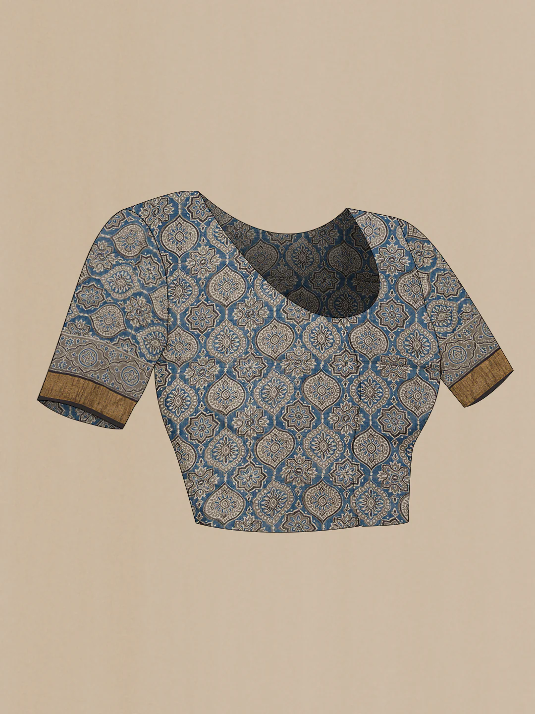 Grey Linen Cotton Saree - Image 4