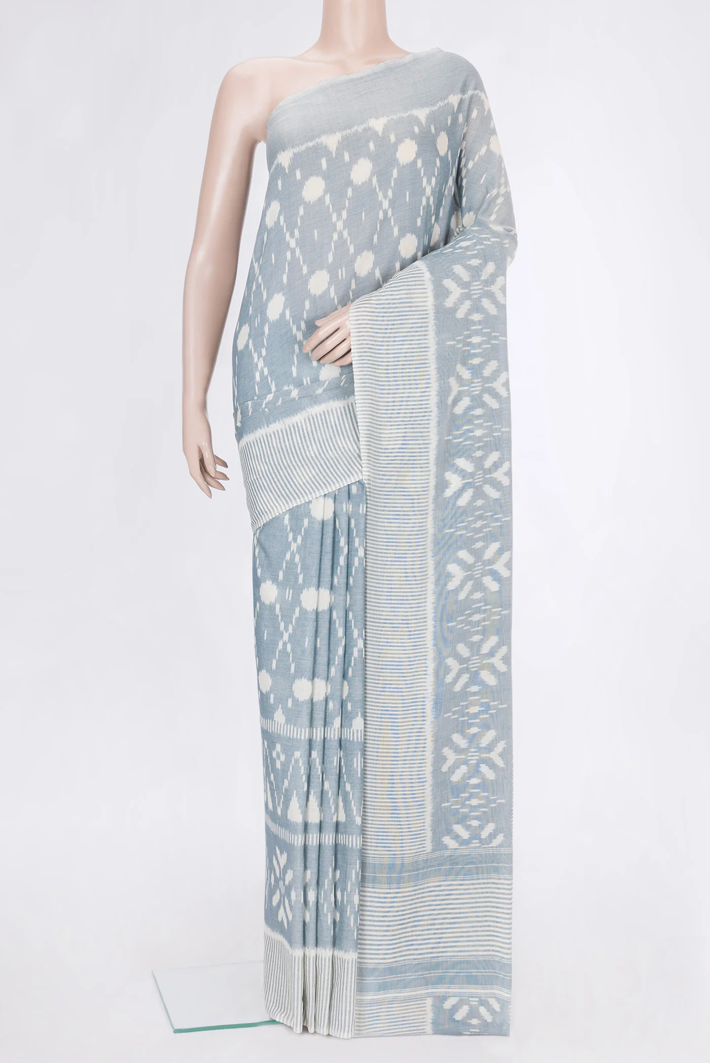 Grey Pochampally Cotton Saree