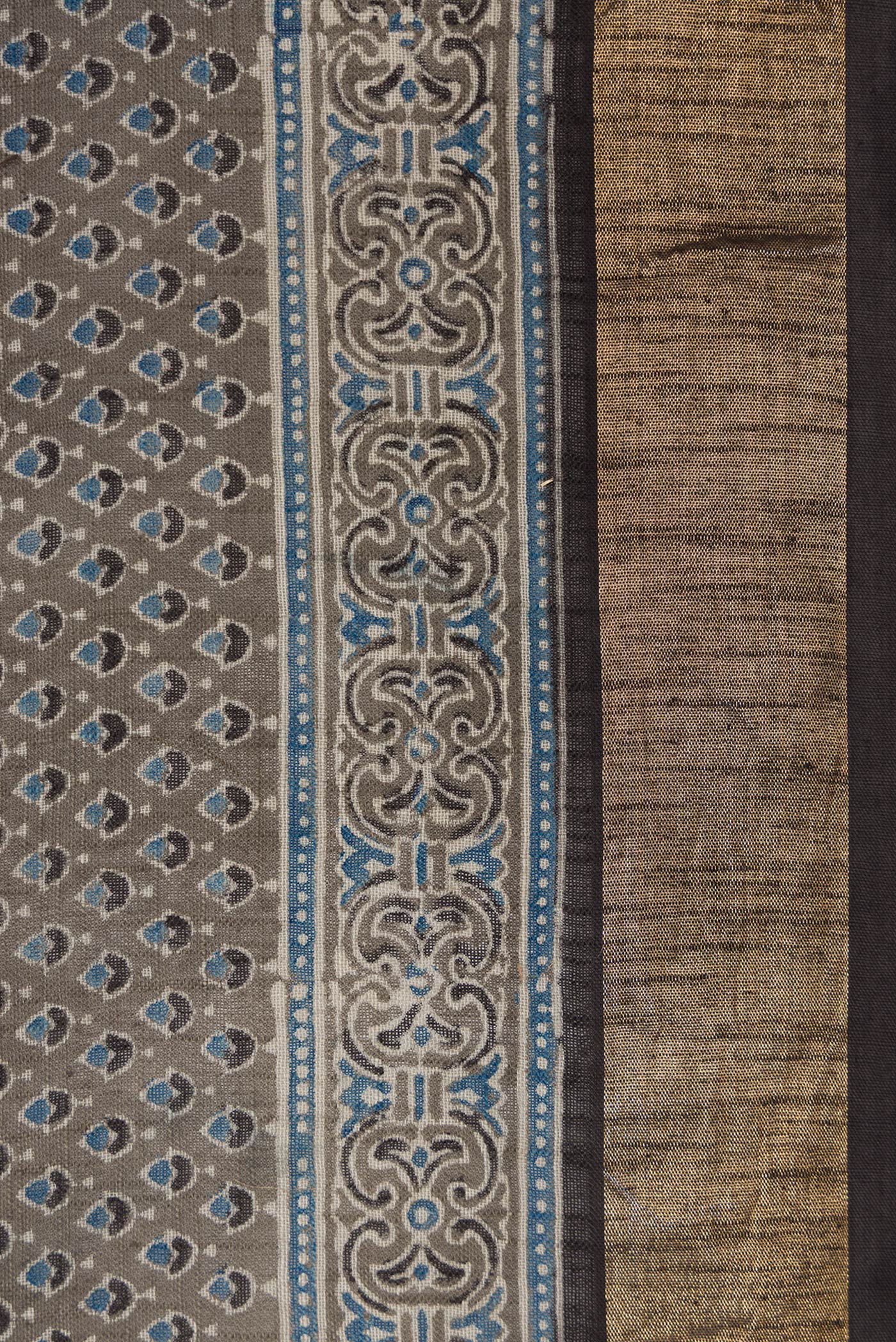 Grey Dual Tone Cotton Saree - Image 3