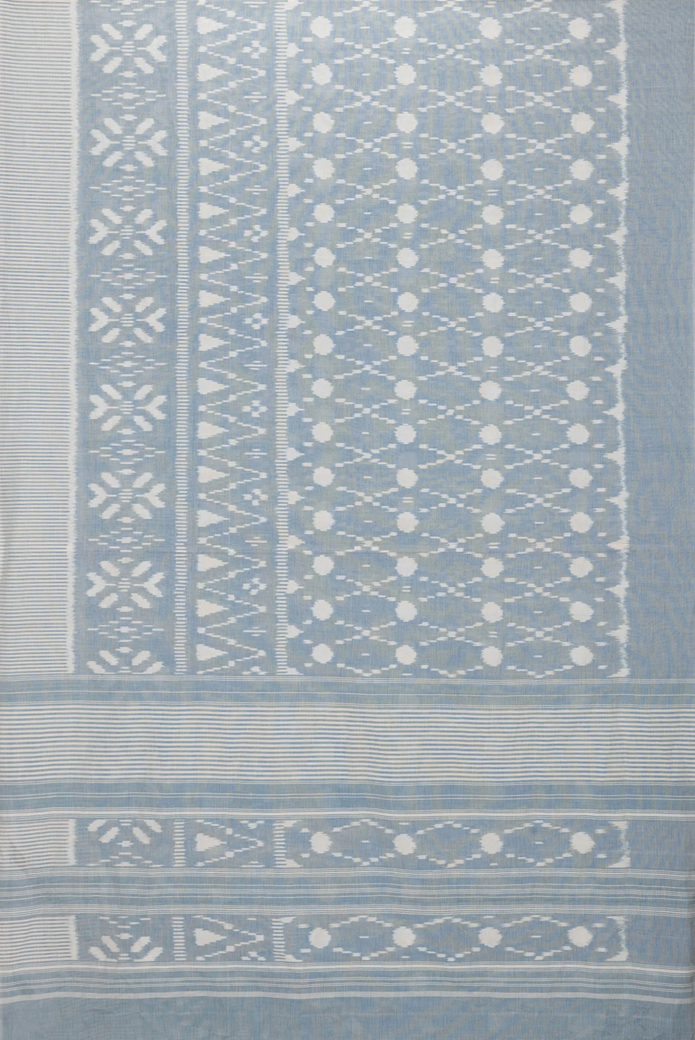 Grey Pochampally Cotton Saree - Image 3