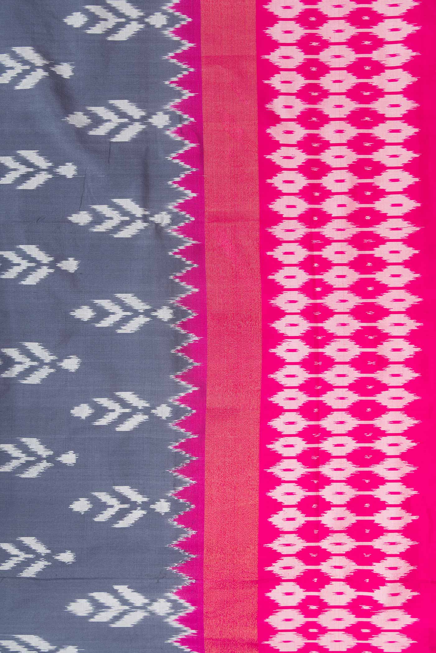 Grey Pochampally Silk Saree - Image 3