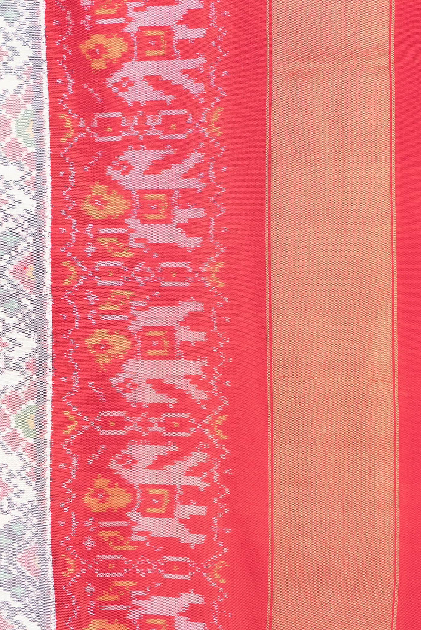 Off White Pochampally Silk Saree - Image 3